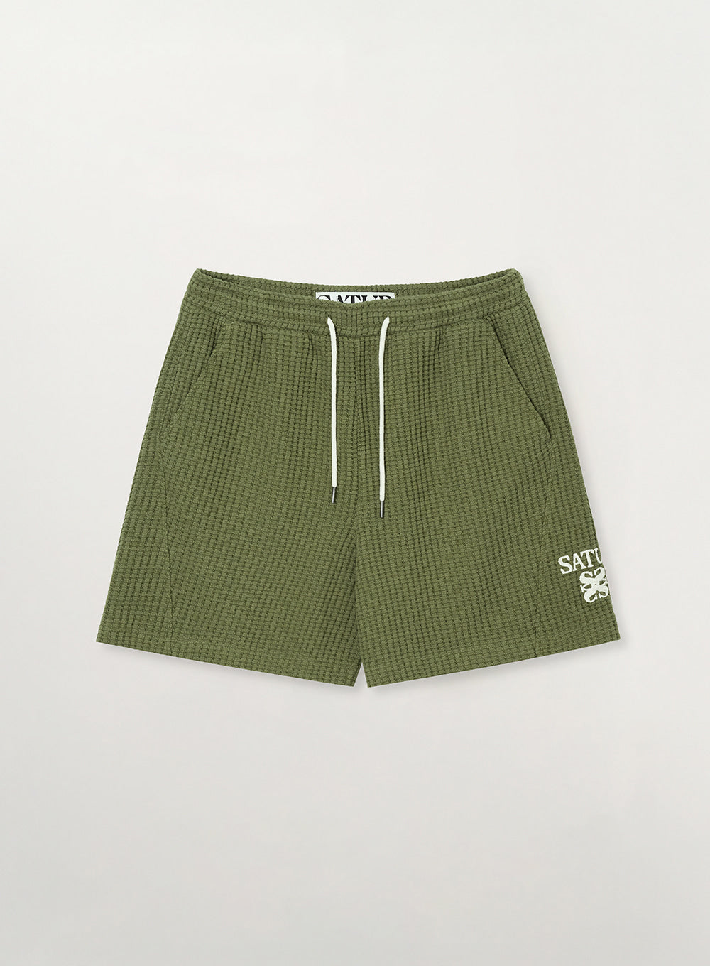 Satur Waffle Banding Shorts - Khaki