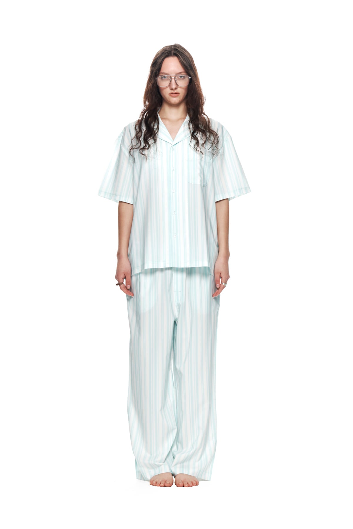 Matinkim Cozy Pajama Stripe Pants IN Green