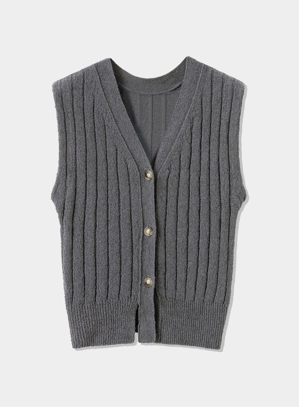 [satur] Latina Back-Front Knit Cardigan - Charcoal Gray