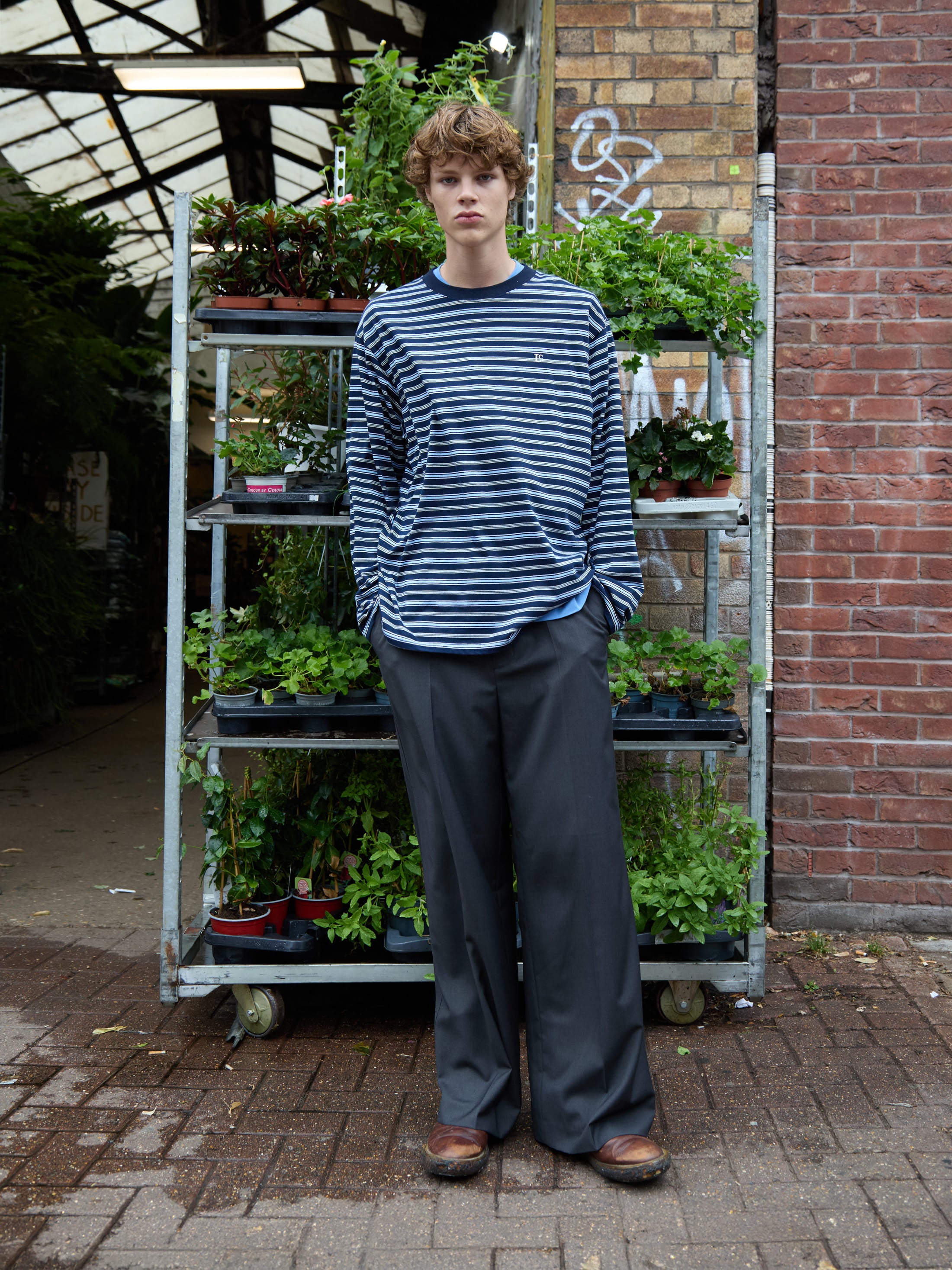 Low Classic Long Sleeve Striped T-Shirt Navy