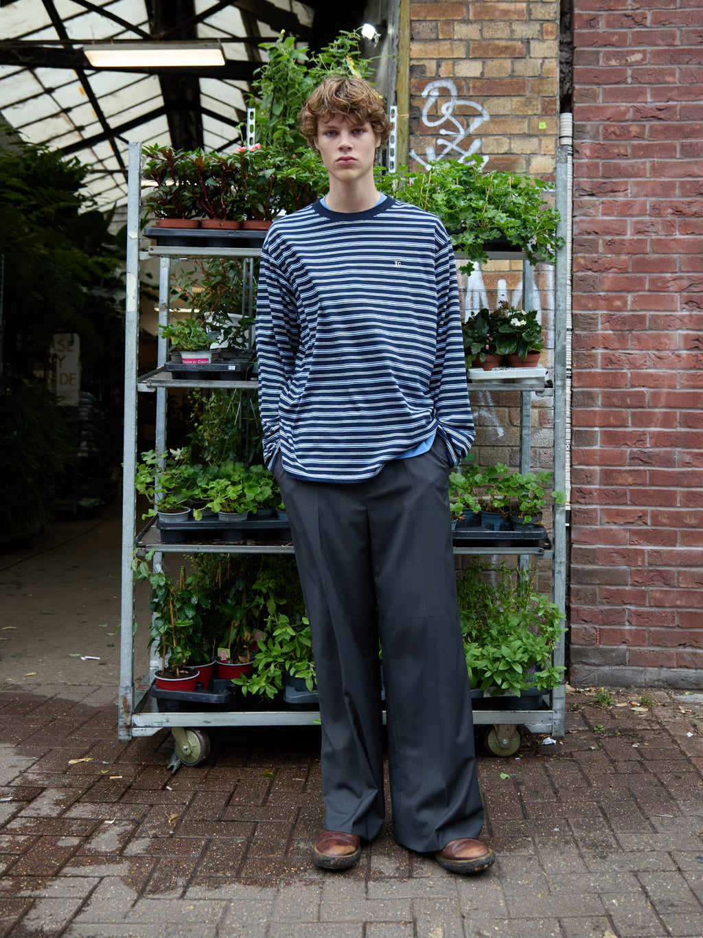 Low Classic Long Sleeve Striped T-Shirt Navy