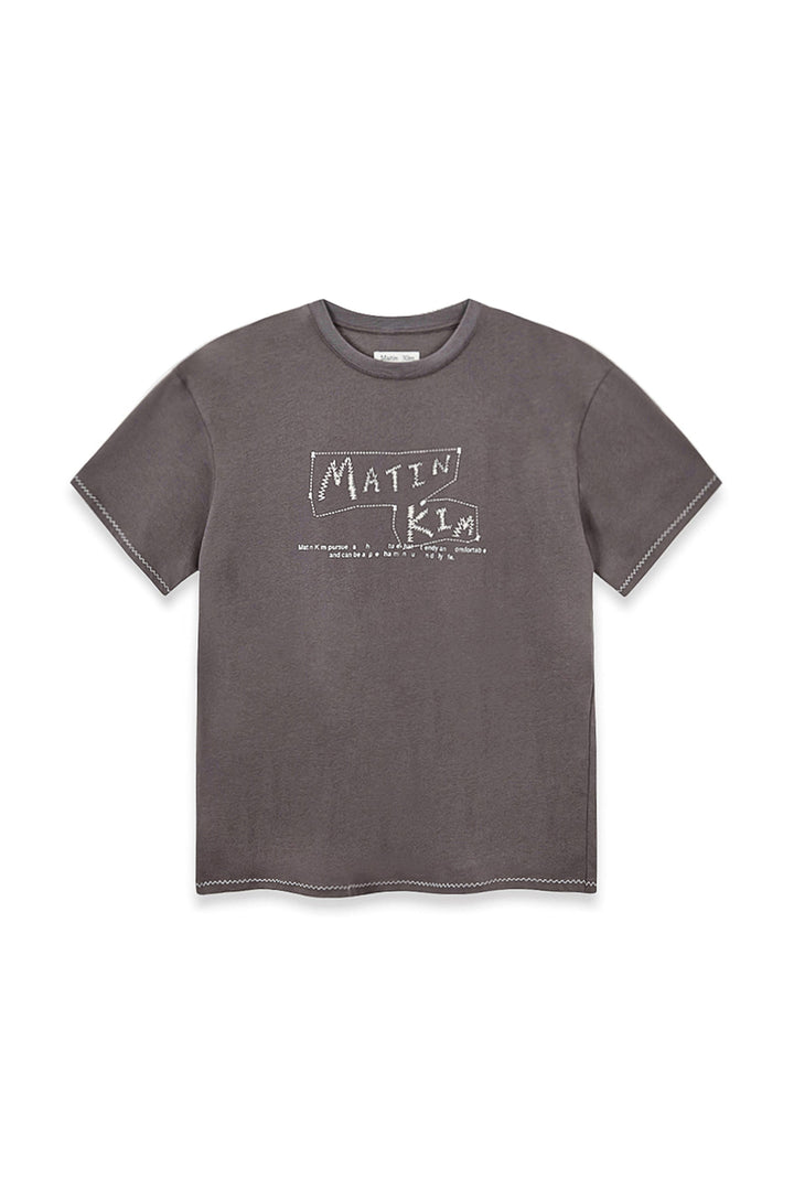 Matinkim Doodle Logo Graphic Top IN Charcoal