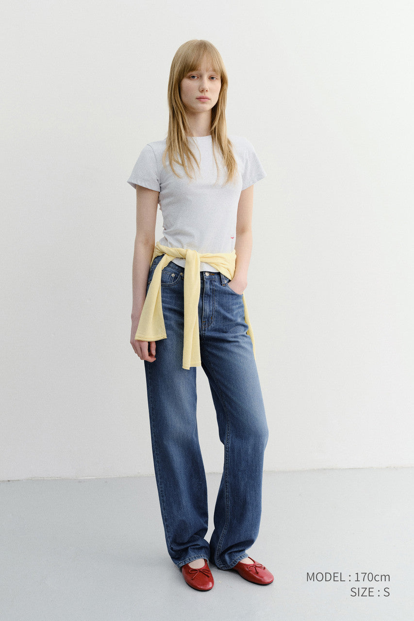 Dunst Relaxed Summer Denim Pants Classic Blue