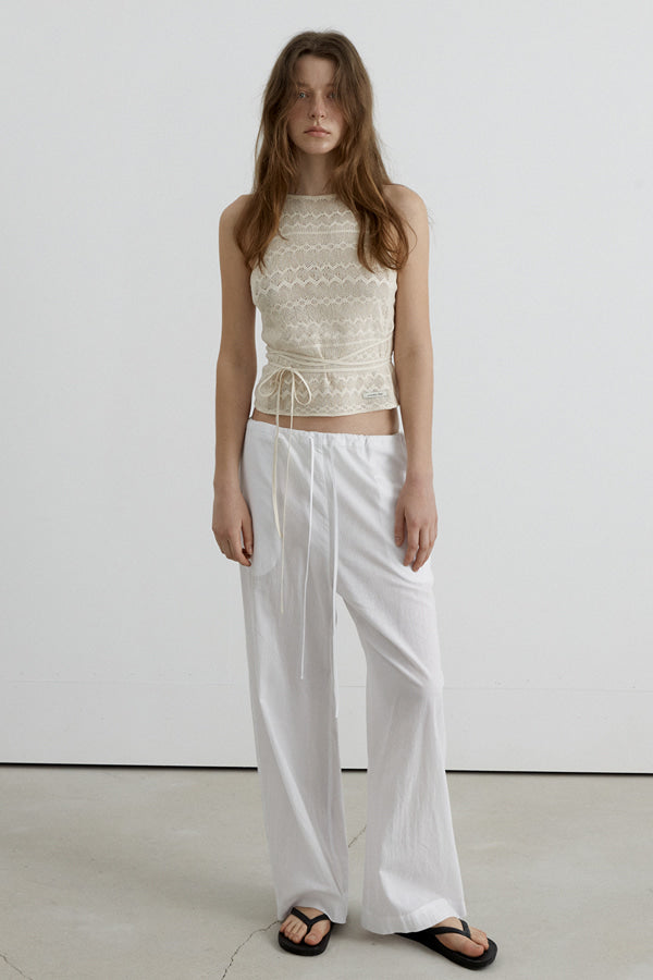 Overdueflair Cotton Sheer Pants White