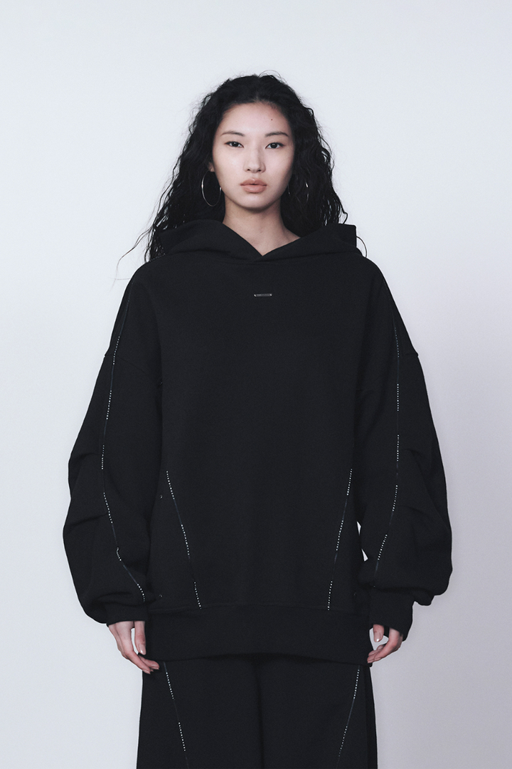 Treemingbird Tmb Logo Piping Hoodie Black