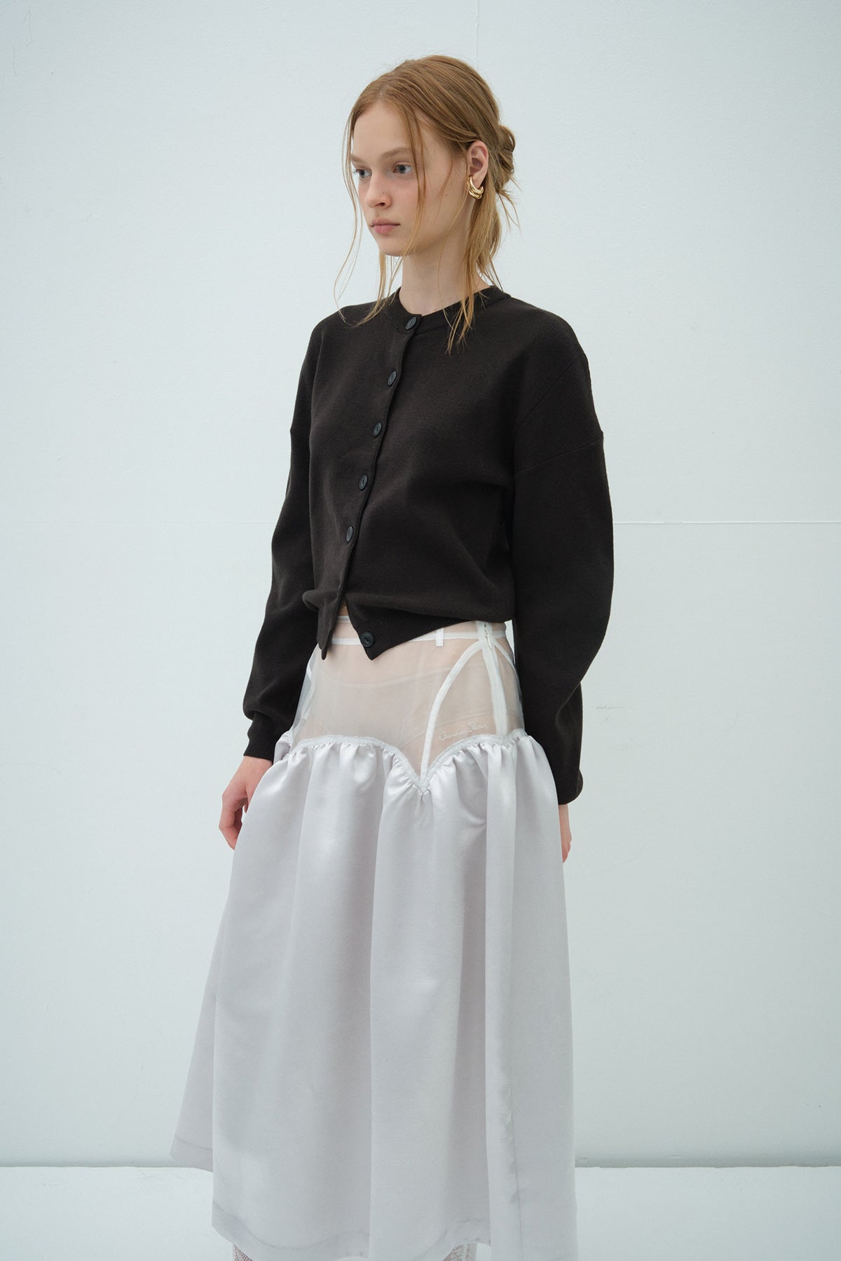 Overdueflair Overdue Curved Cardigan Black