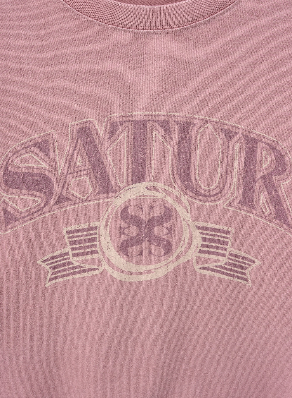 [satur] (W) Arch Logo Pigment Washed T-shirt - Pink