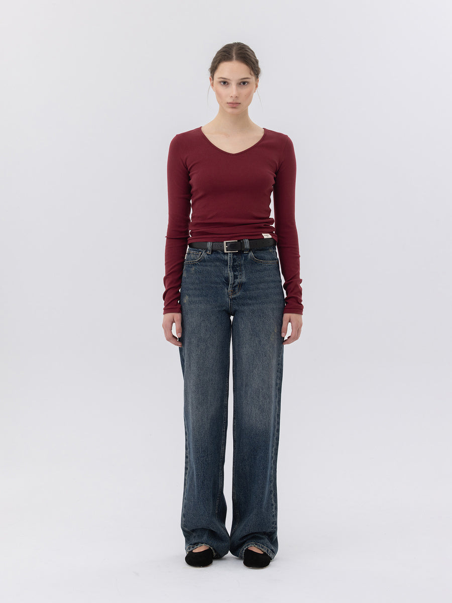 GLOWNY The Linda High Waist Wide Jeans (Heritage Blue)