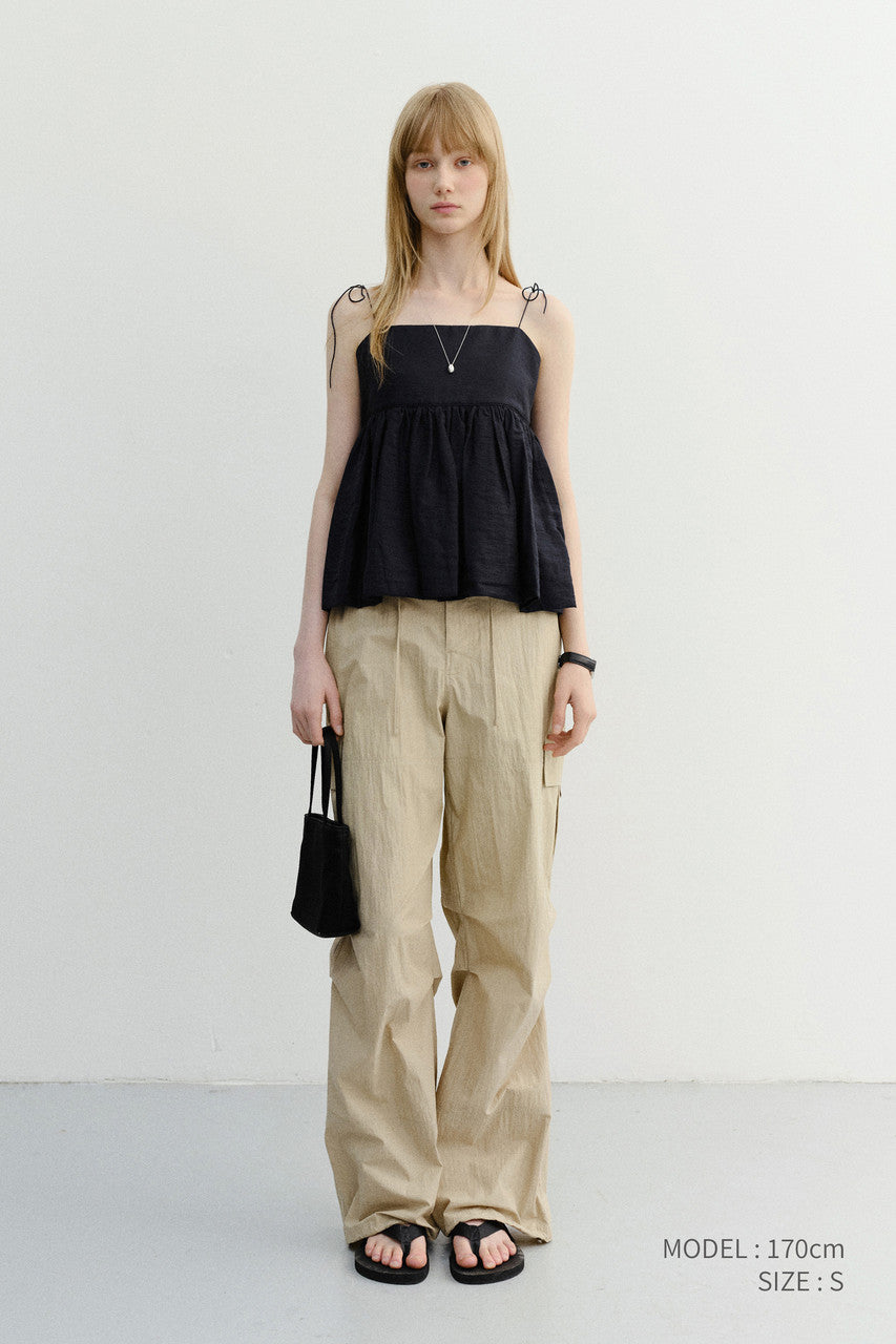 Dunst Flared Bustier Blouse Navy
