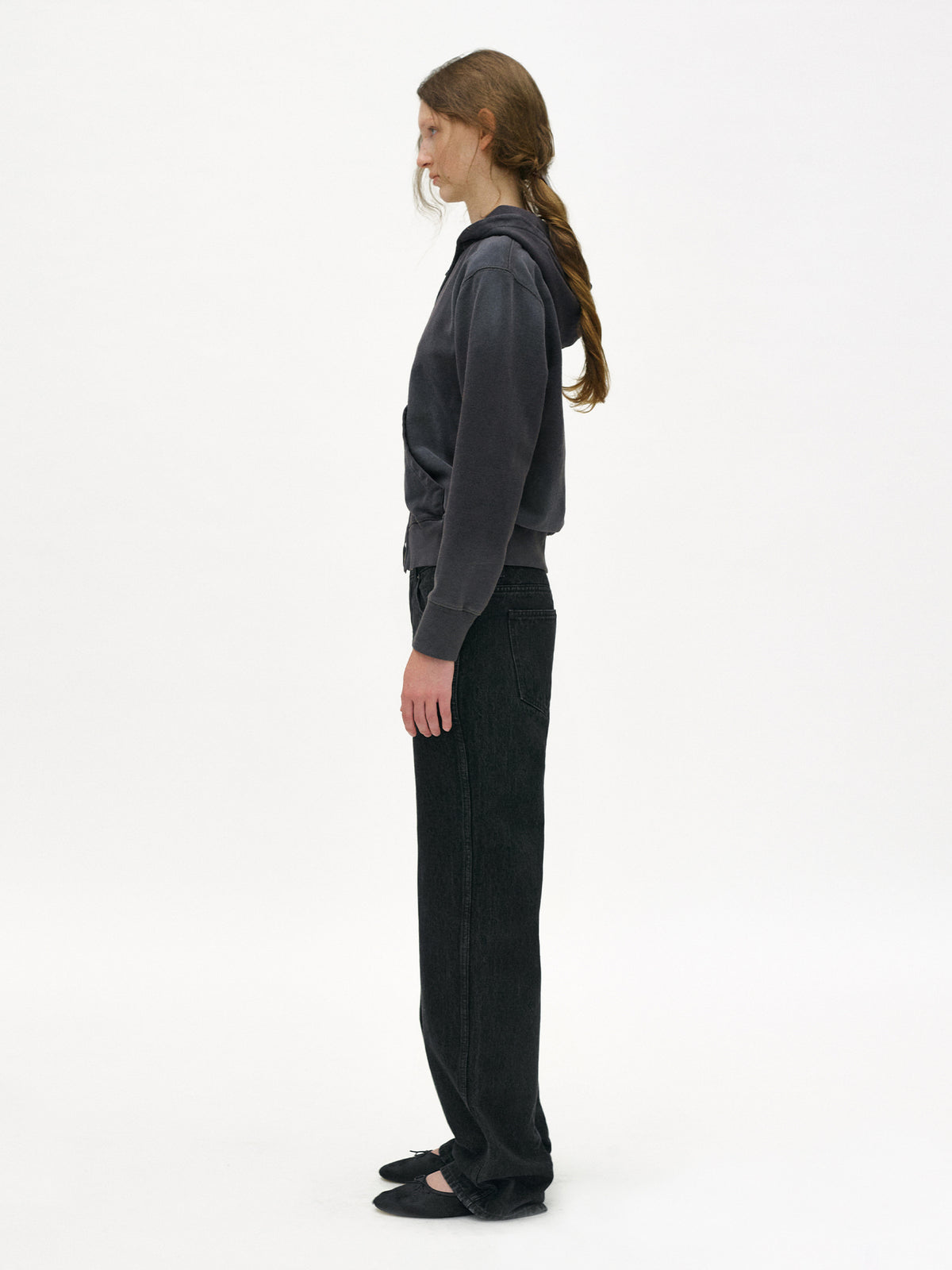 Nothing Written Vintage zip-up hoodie (Dust charcoal)