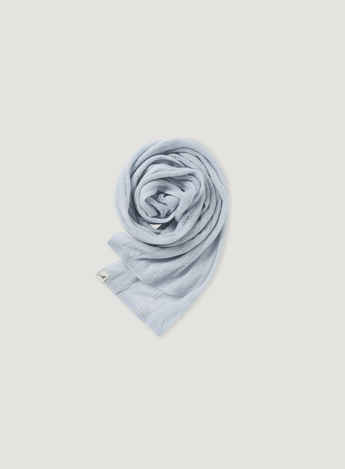Mango Maniplease Baia Linen Scarf Baby Blue