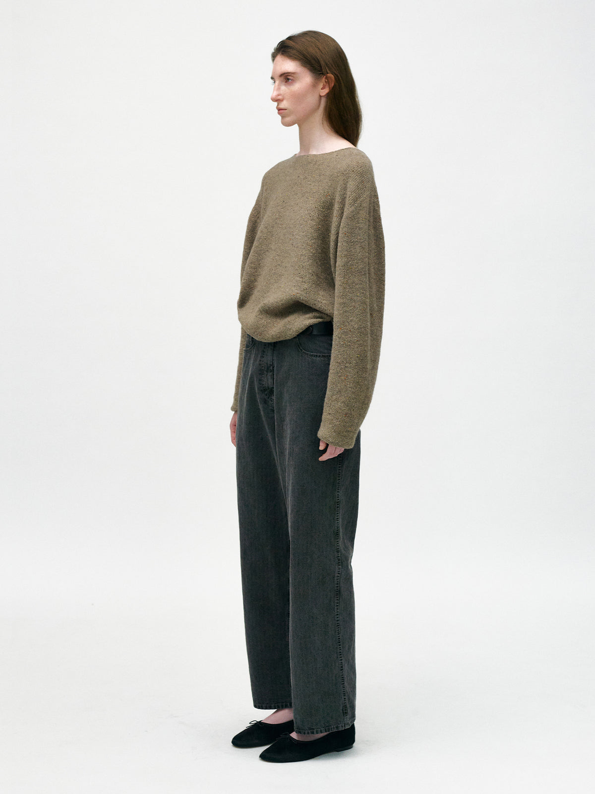 Nothing Written Nep boat neck sweater (Biscuit brown)