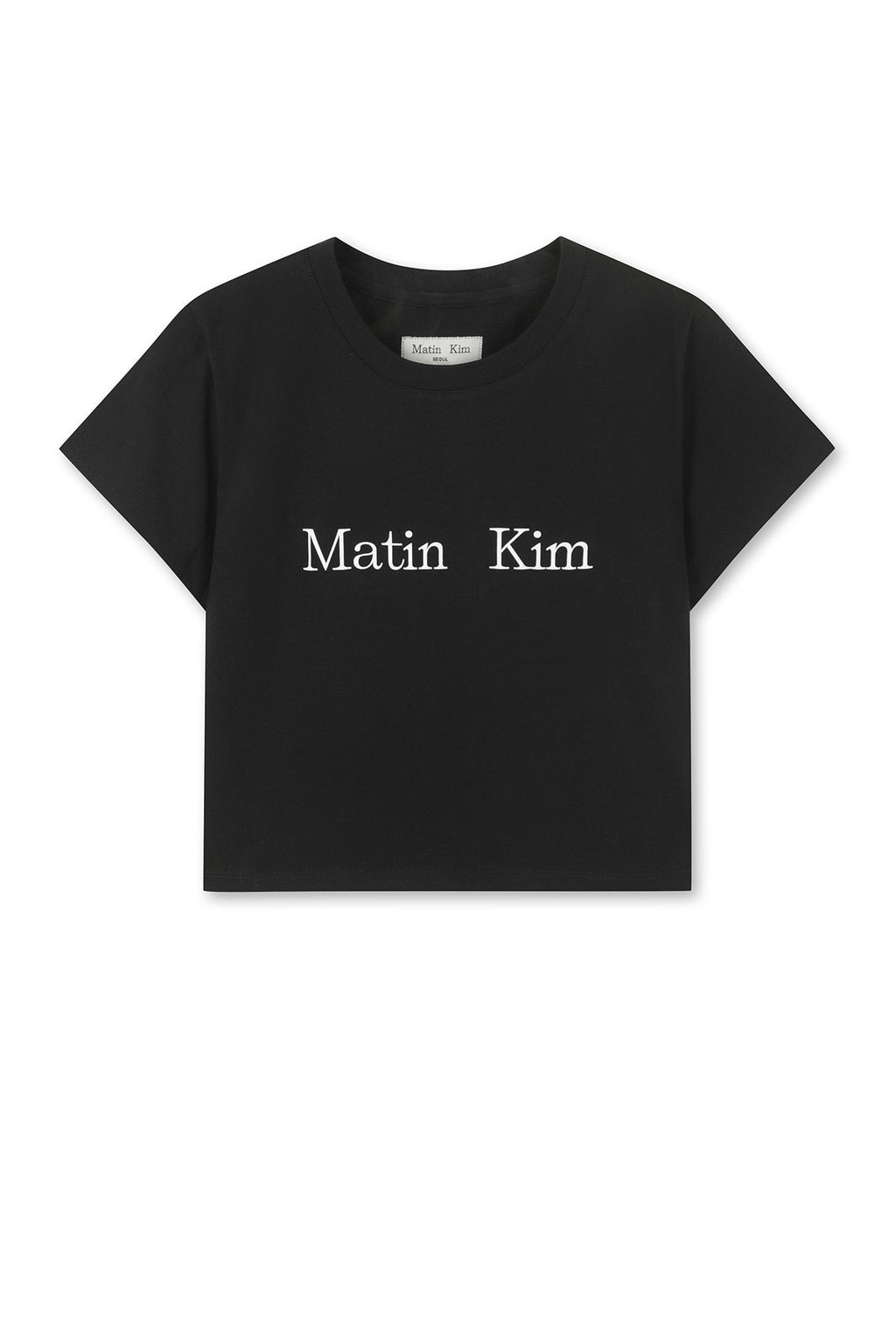 [matinkim] Matin Kim Logo Crop Top IN Black