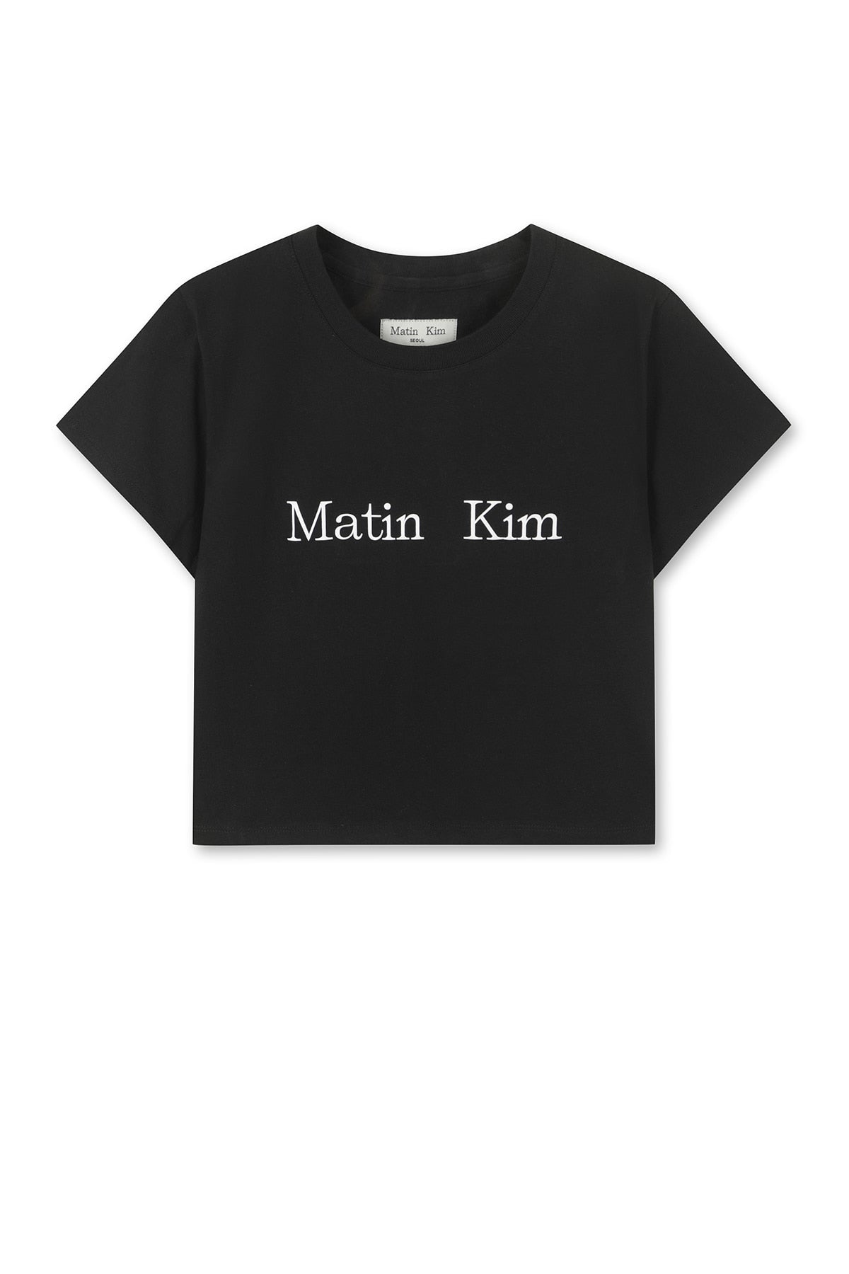[matinkim] Matin Kim Logo Crop Top IN Black