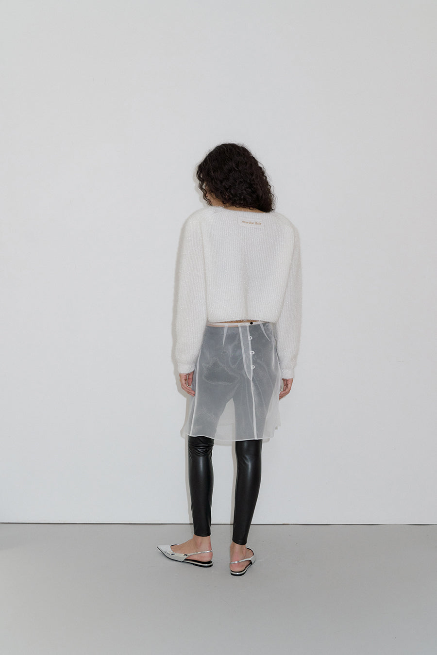 Overdueflair Glitter Cardigan White
