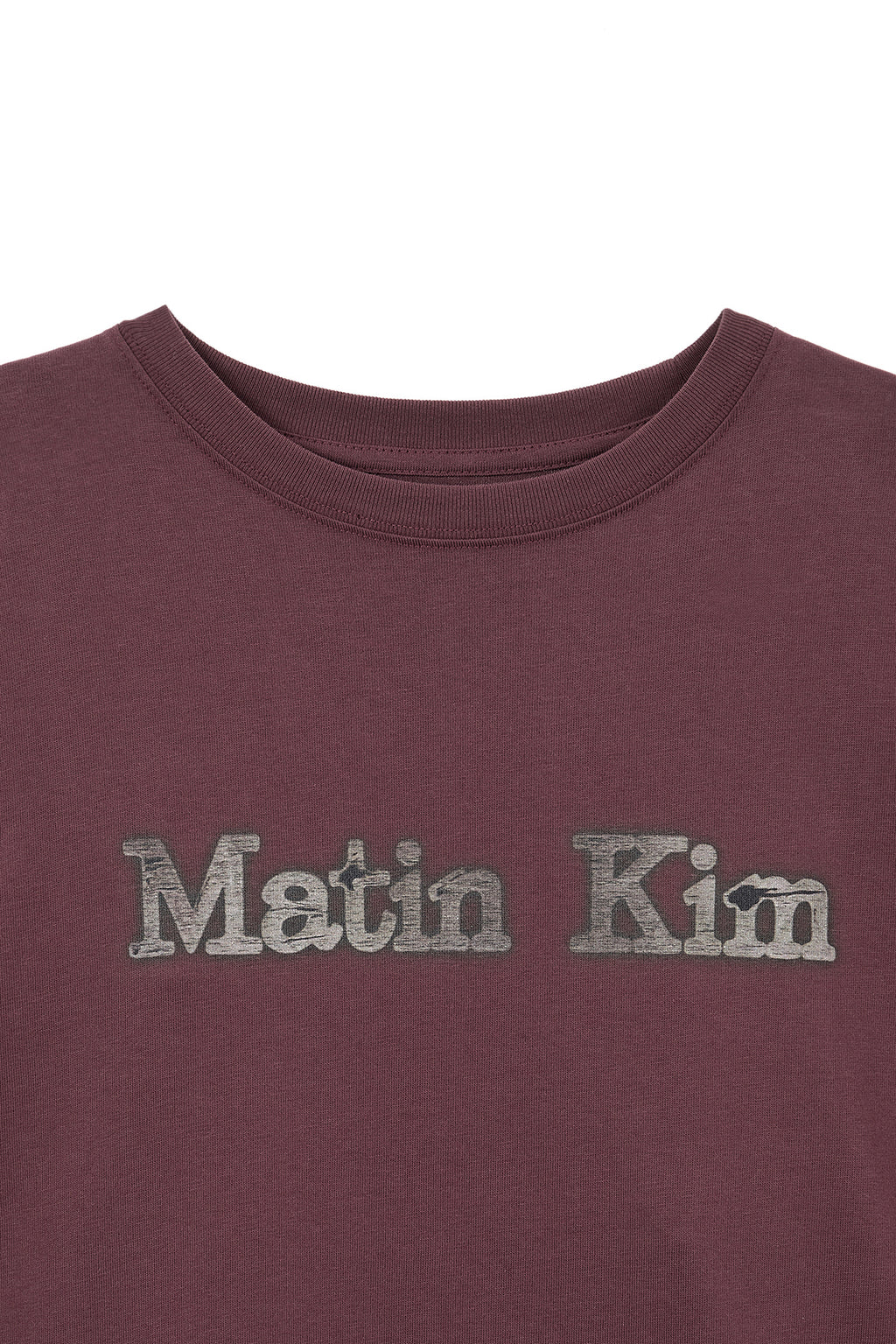 [matinkim] VINTAGE LOGO GRAPHIC TOP IN BURGUNDY