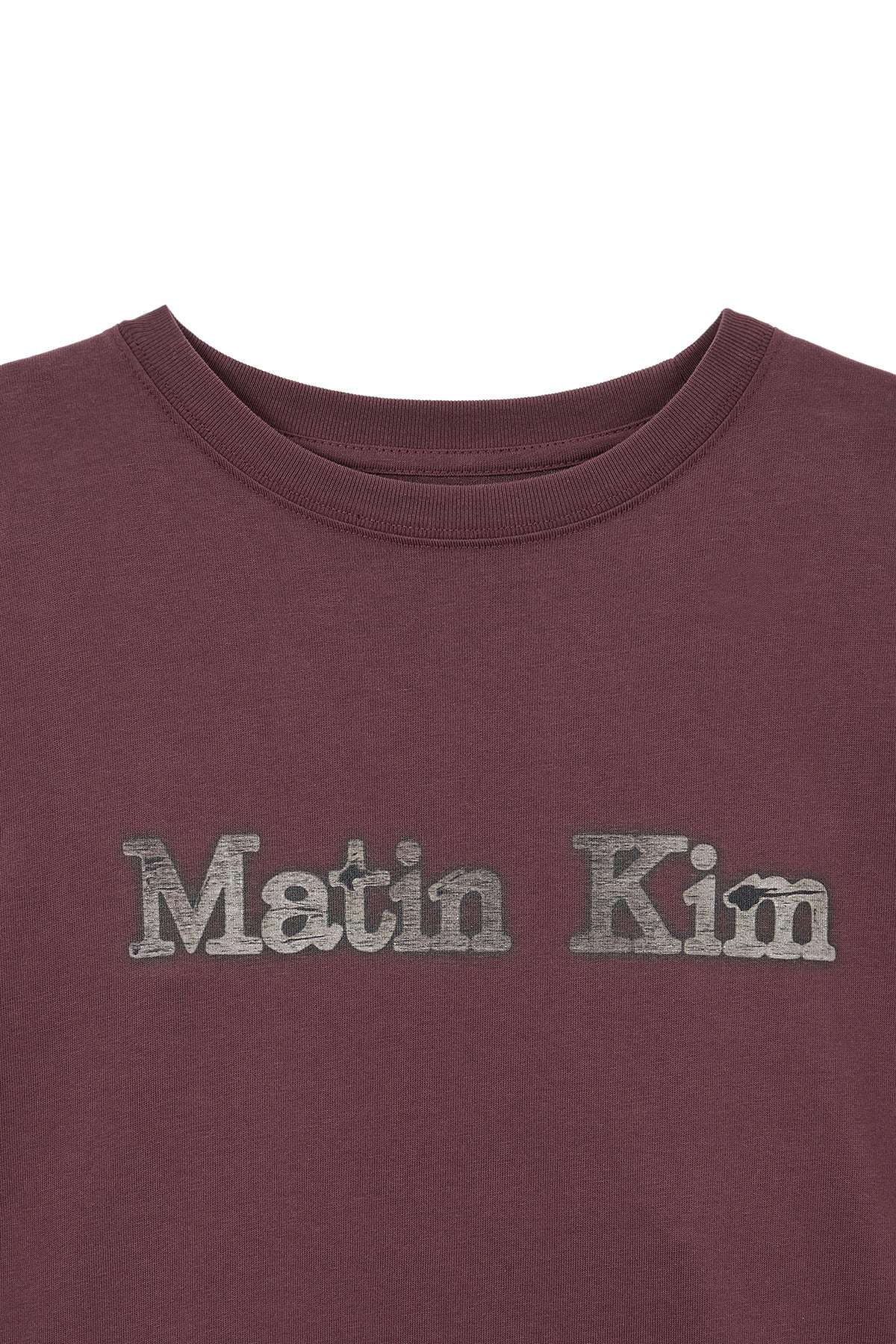 [matinkim] VINTAGE LOGO GRAPHIC TOP IN BURGUNDY