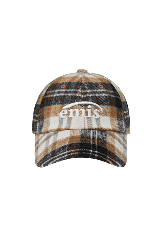 MULTI COLOR CHECK BALL CAP-ORANGE