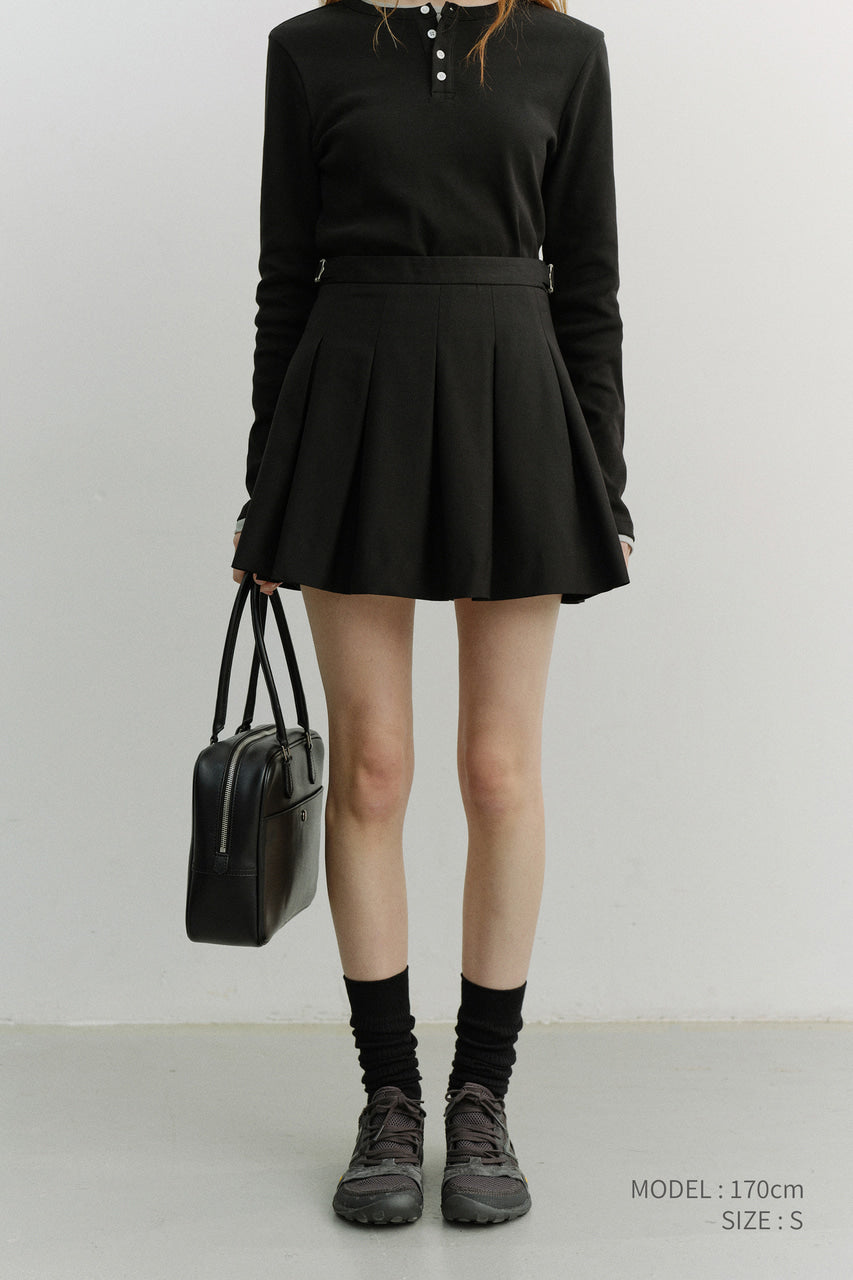 Dunst Pleats Mini Skirt Black