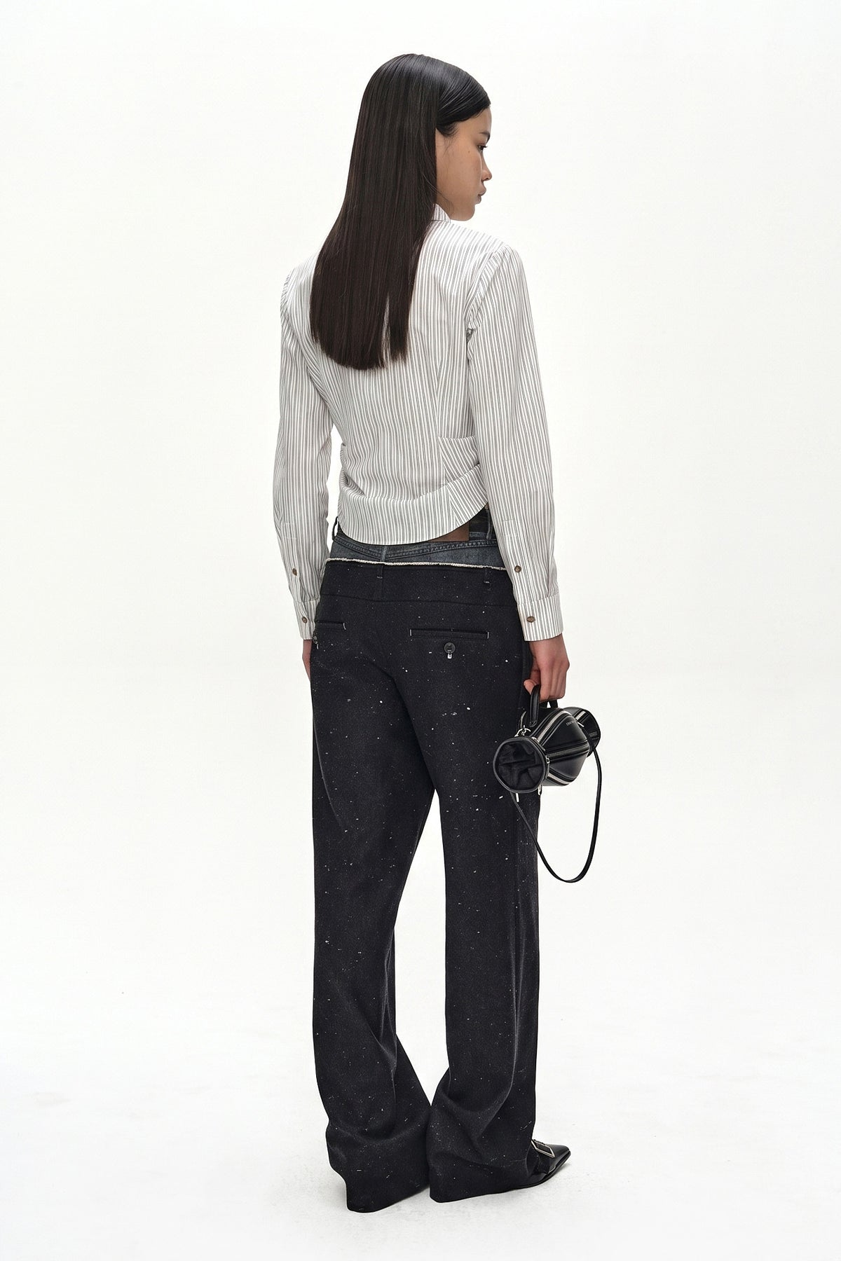 Andersson Bell Stripe Draped Waist Shirt