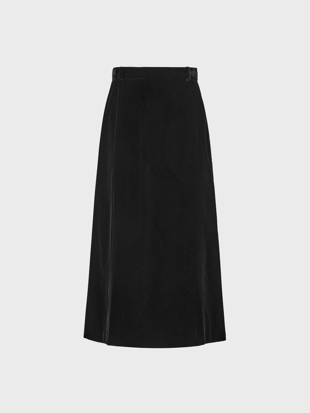 EENK Velvet A-Line Long Skirt - Black