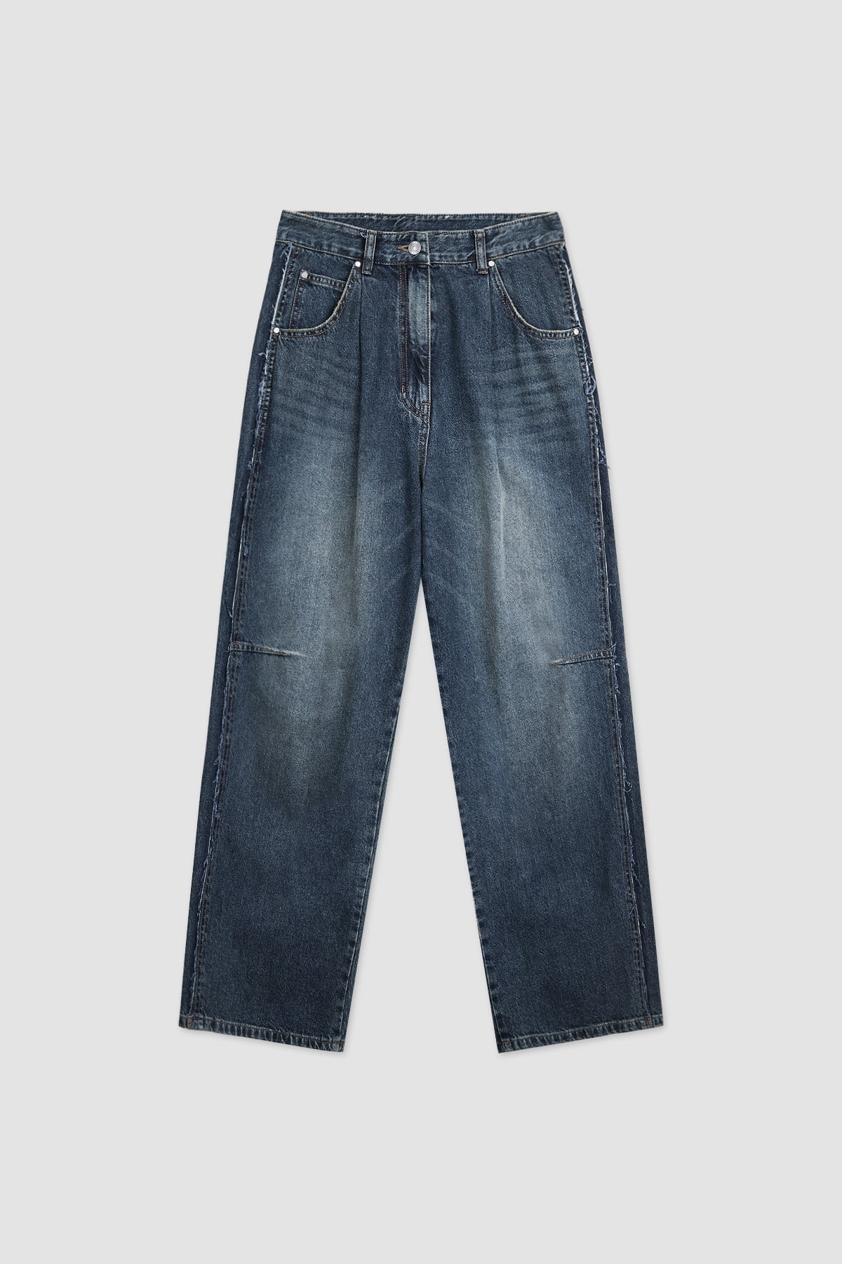 Matinkim Side Pannel Pintuck Denim Pants IN Blue
