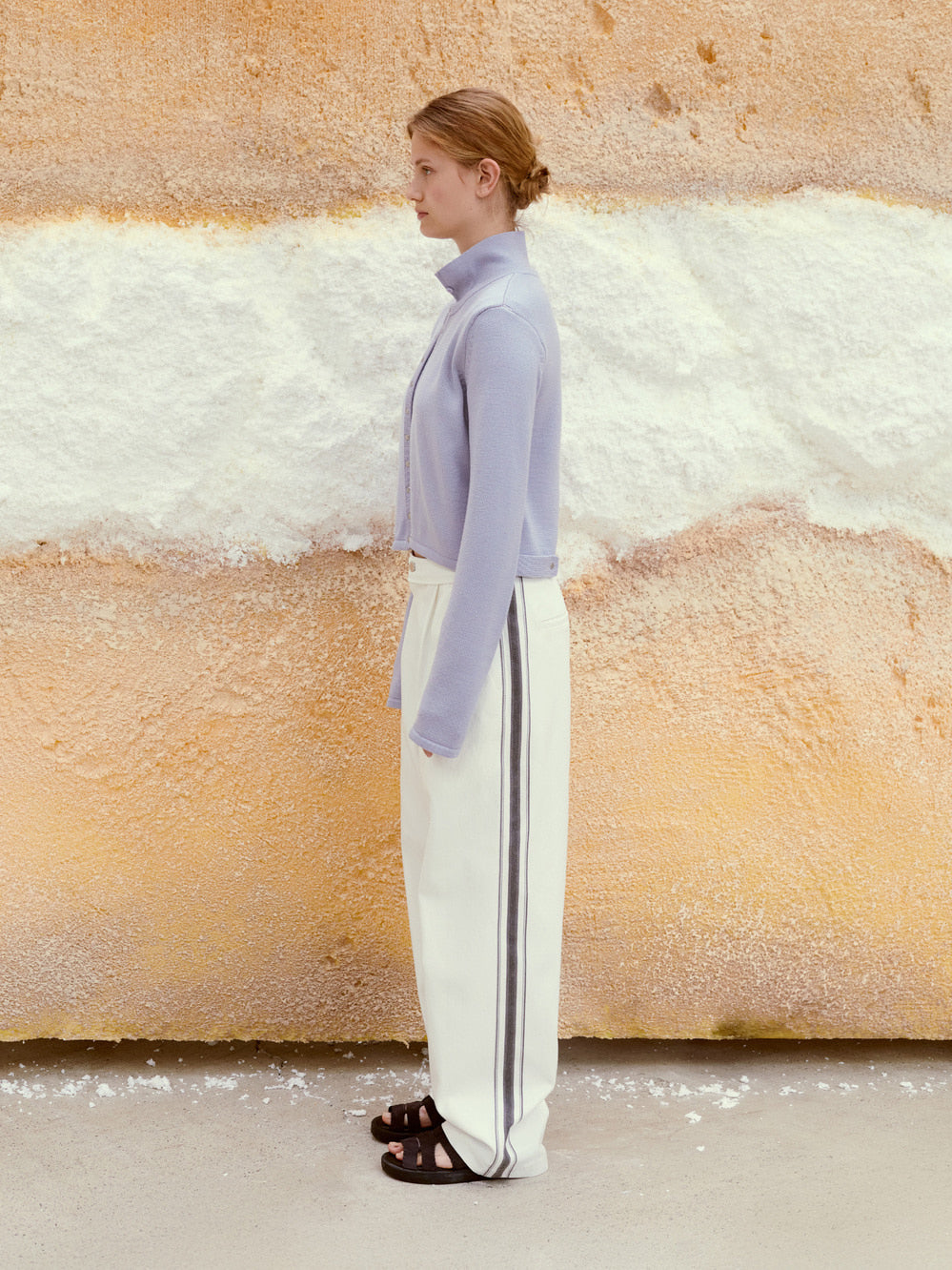 Low Classic Snap Button Cardigan Light Blue