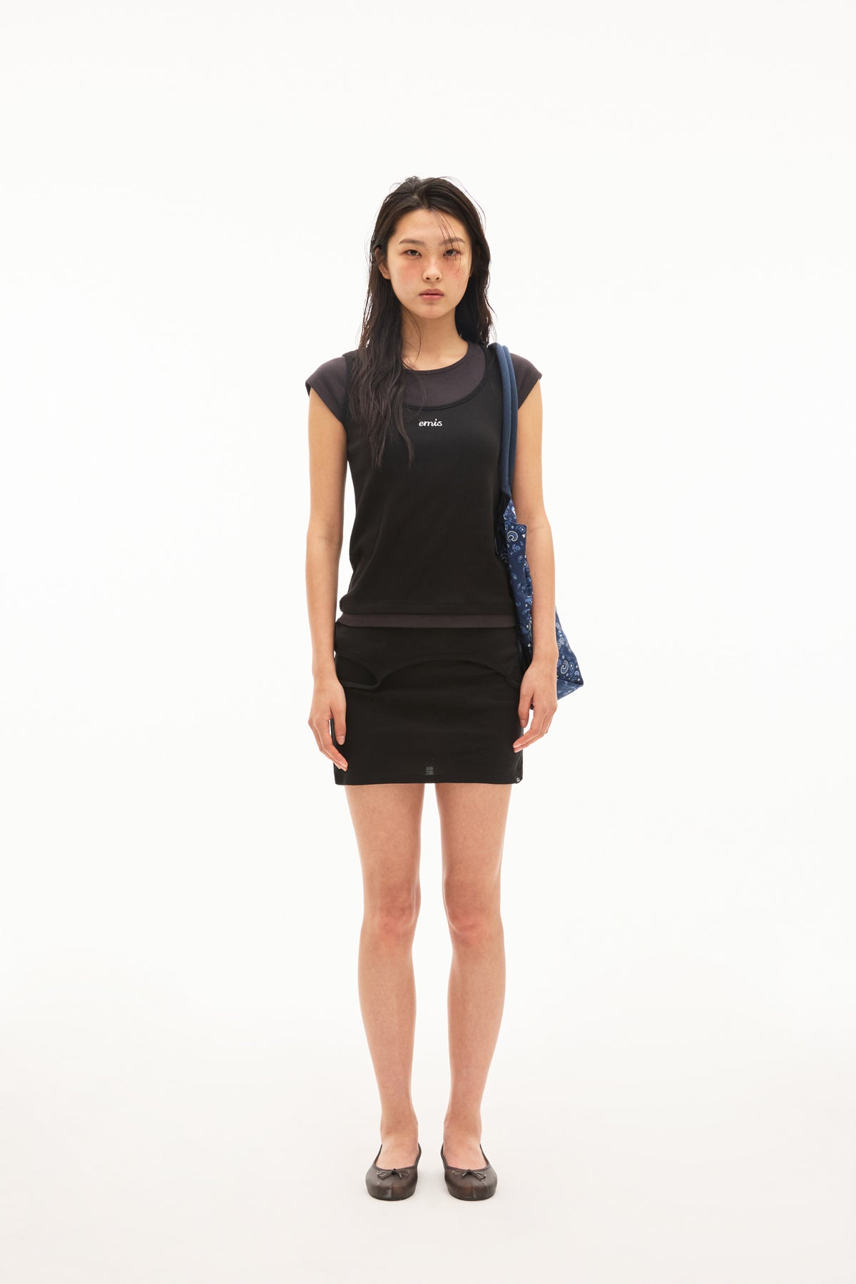 EMIS Layered-Like T-Shirt-Black