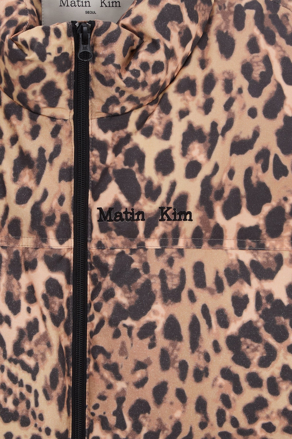 [matinkim] Leopard Down Jumper IN Mix