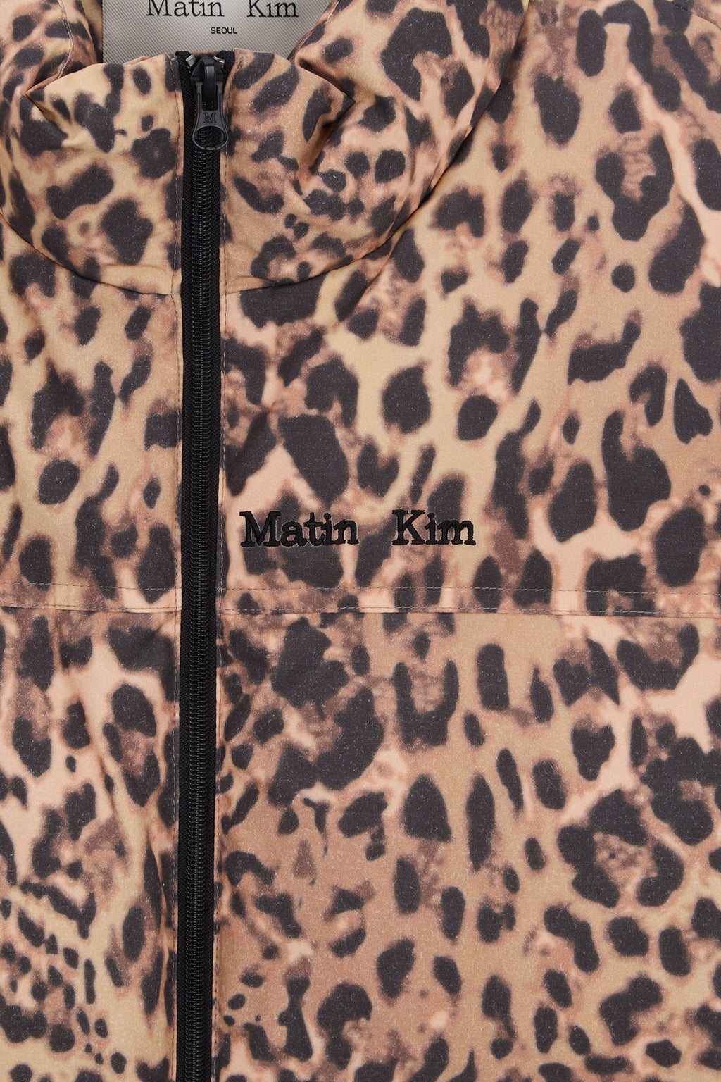 [matinkim] Leopard Down Jumper IN Mix