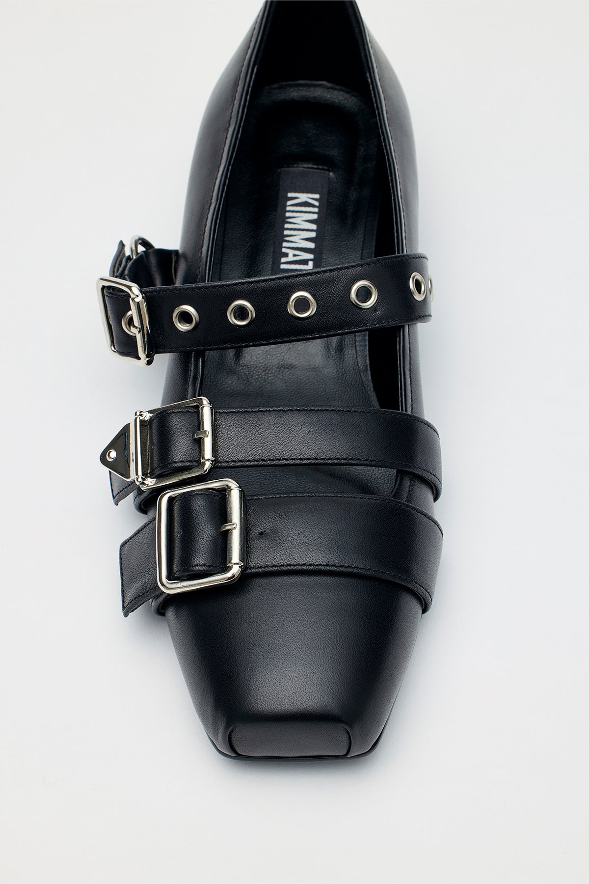 Matinkim Bold Strap Ballet Shoes IN Black