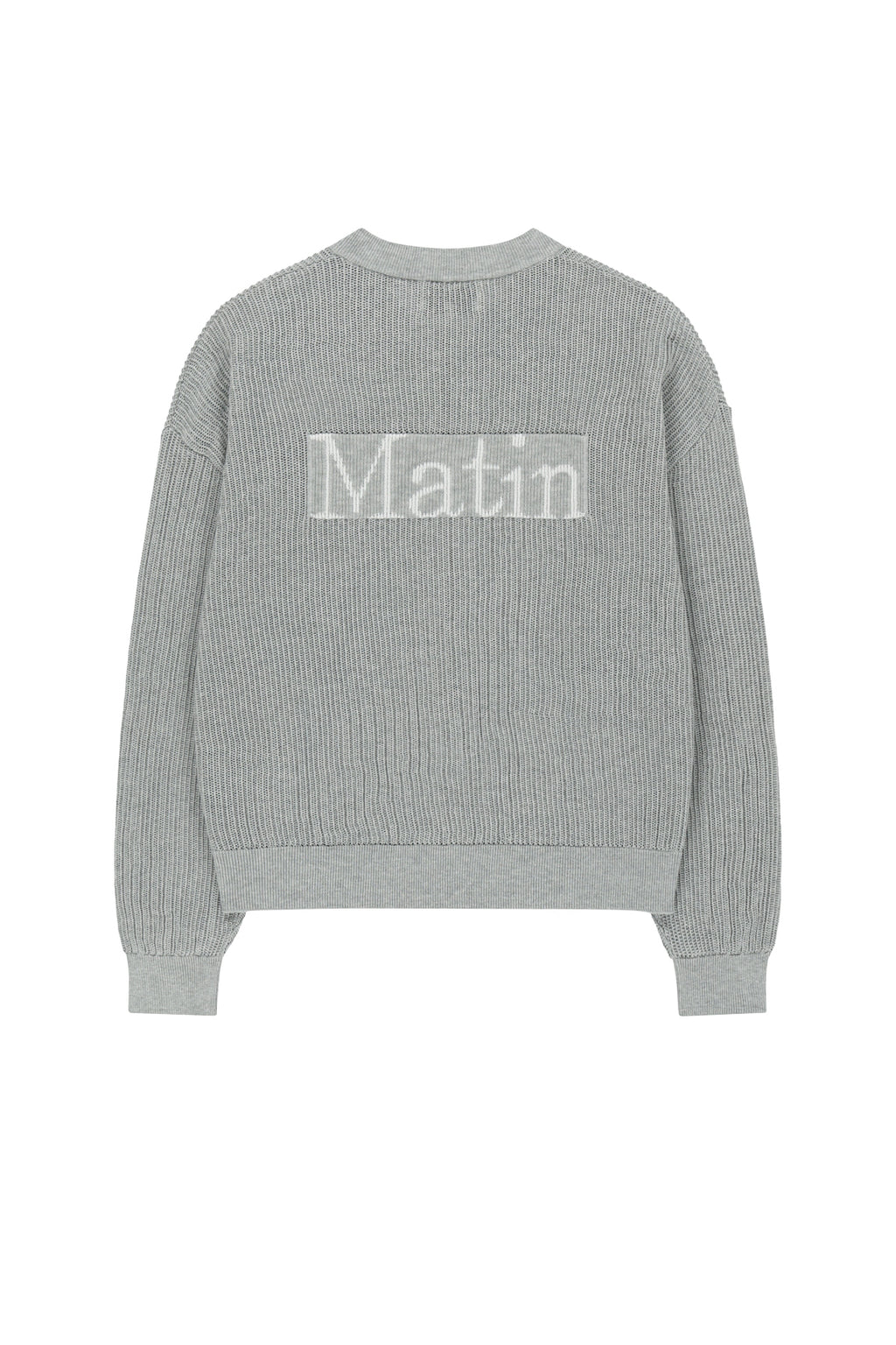 Matinkim Back Logo Jacquard Mesh Knit Zip UP IN Light Grey