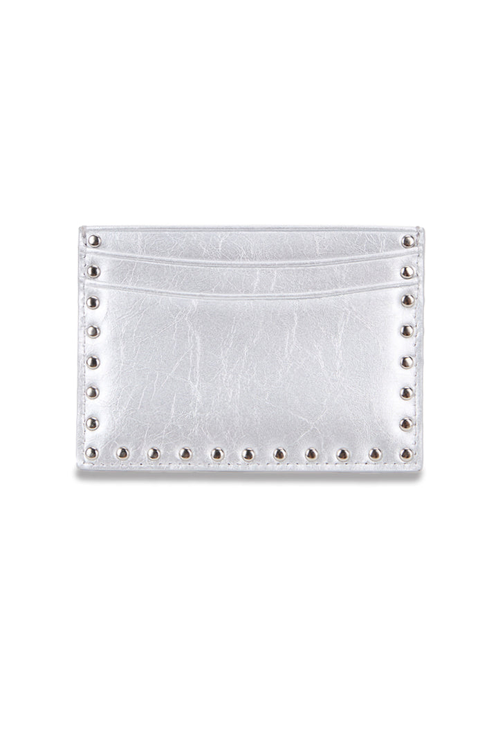 Matinkim Western Stud Card Wallet IN Silver
