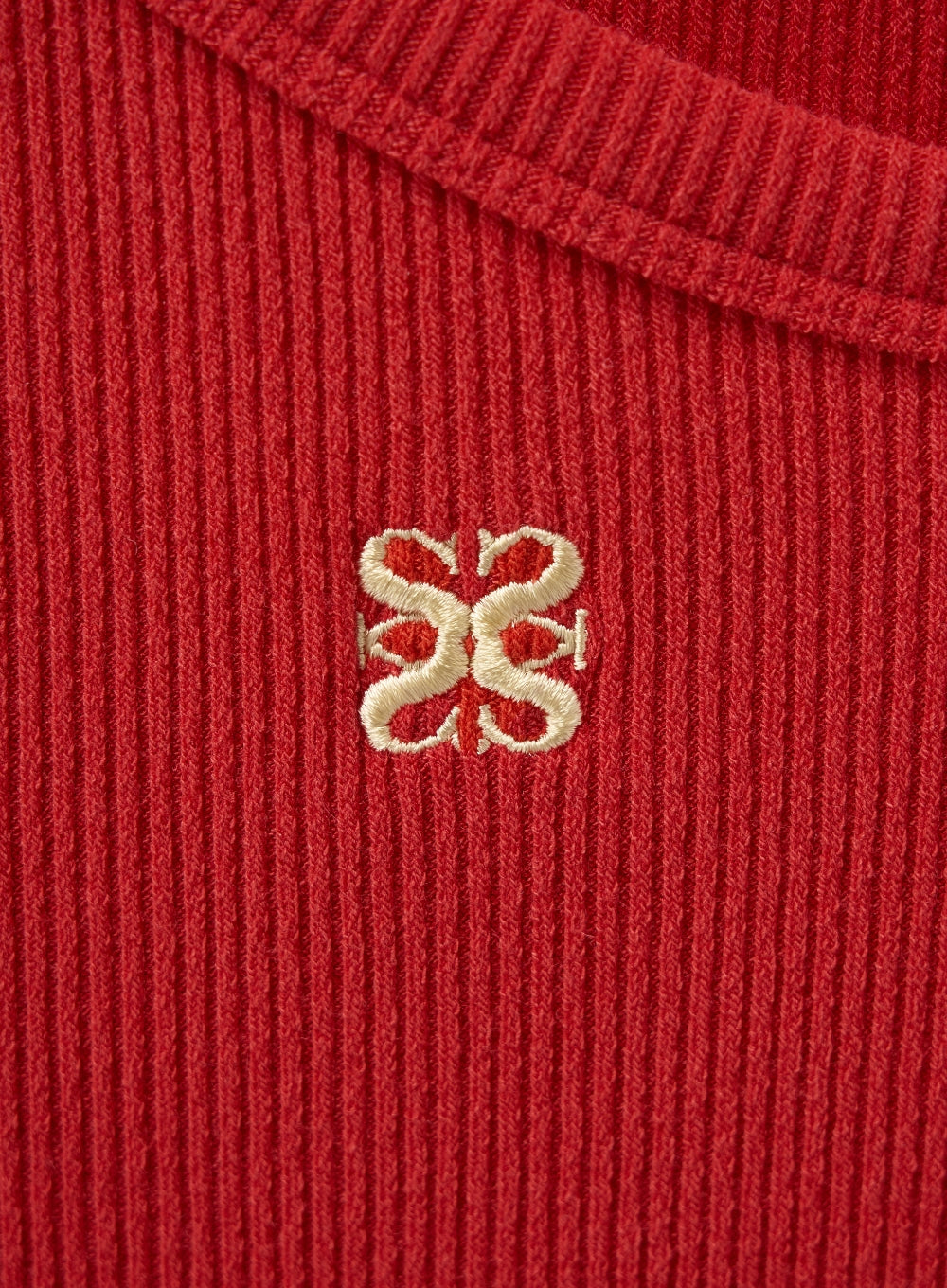 [satur] (W) Unbalance Neck Line Layered Sleeveless Top - Red