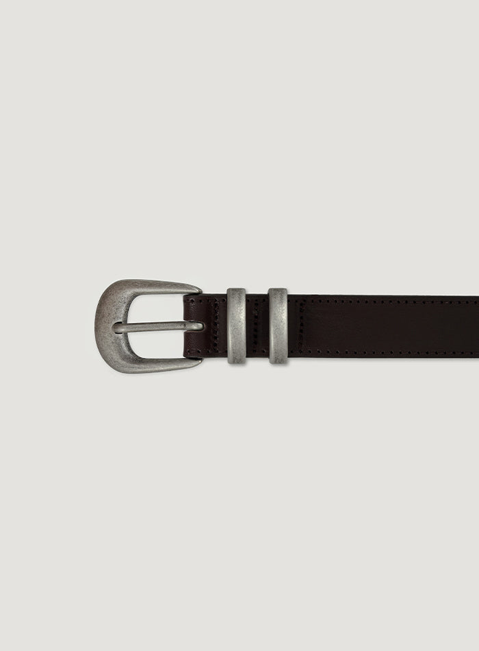 Mango Maniplease Barn Belt Deep Brown