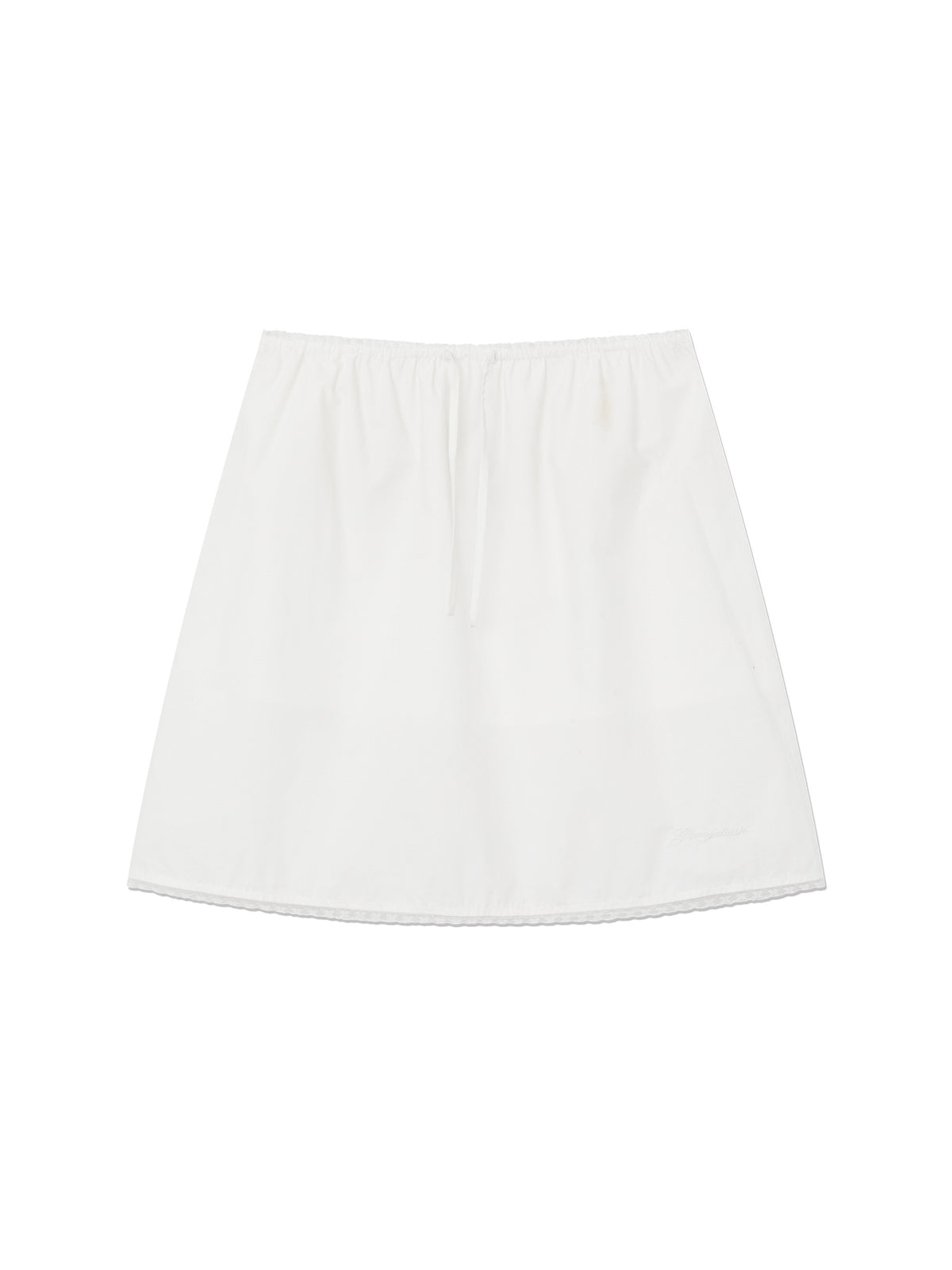GLOWNY G Classic Lace-Up Midi Skirt (White)