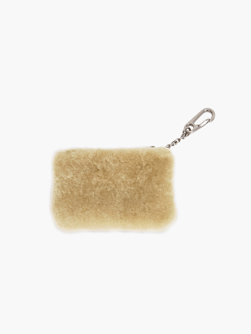 Margesherwood Shearling Zipper Wallet beige shearling