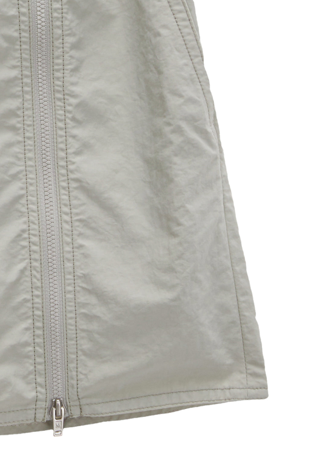 [matinkim] DOUBLE ZIPPER POINT BANDING MINI SKIRT IN BEIGE