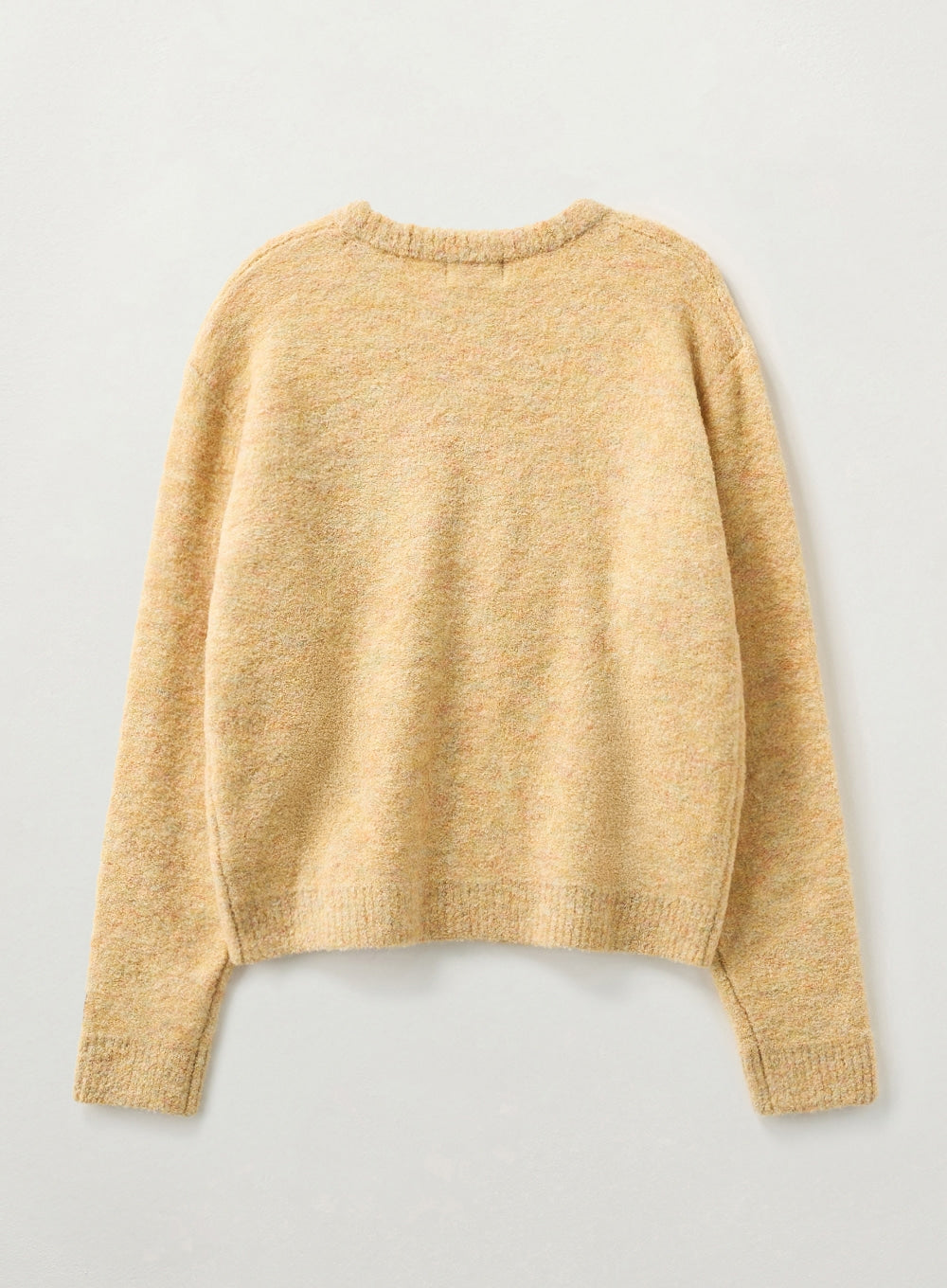 [satur] (W) Fleece Crew Neck Knit - Yellow