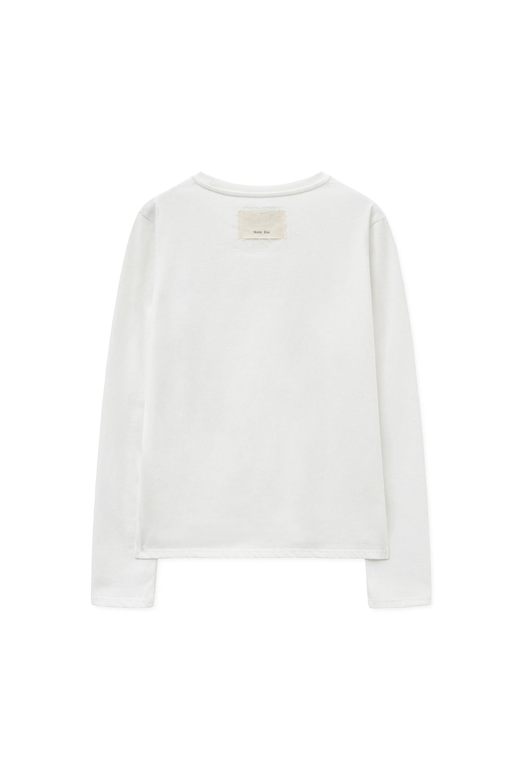 [matinkim] LETTERING GRAPHIC LONG SLEEVE TOP FOR WOMEN IN WHITE