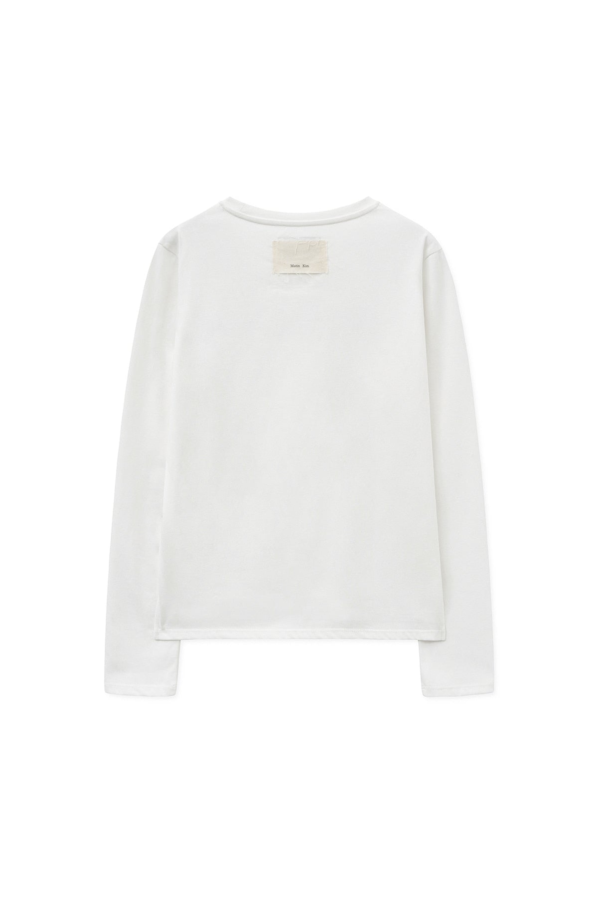 [matinkim] LETTERING GRAPHIC LONG SLEEVE TOP FOR WOMEN IN WHITE