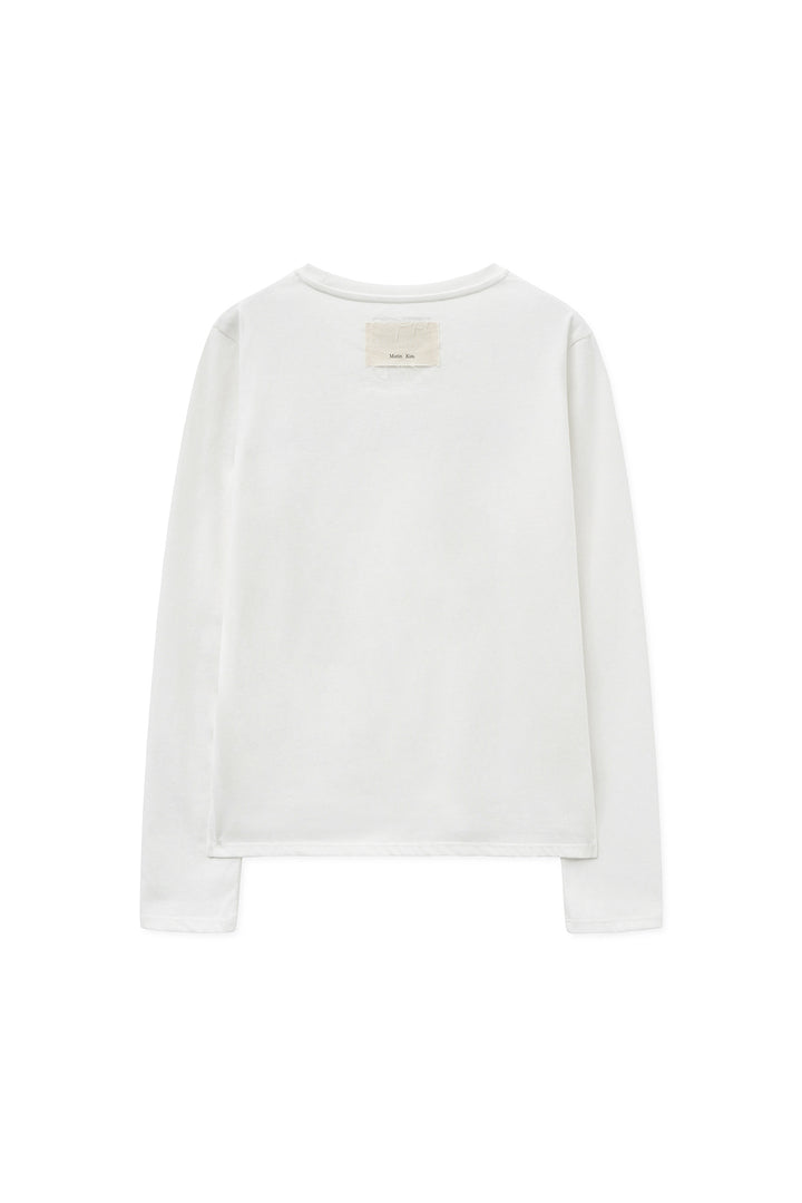 Matinkim Lettering Graphic Long Sleeve Top For Women IN White
