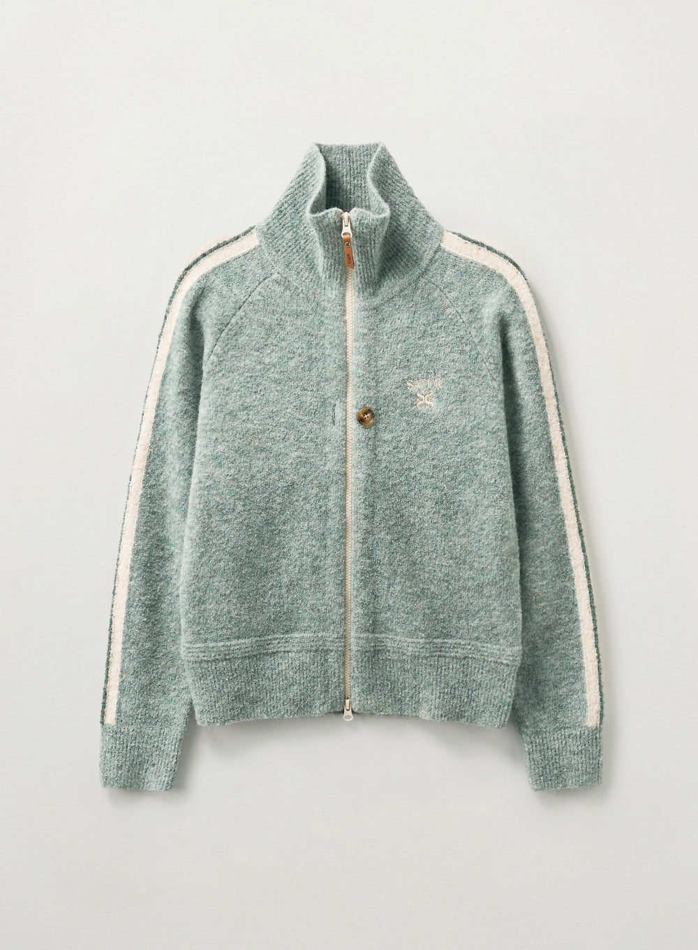 Satur (W) Lawton Boucle Knit Zip-up - Mint