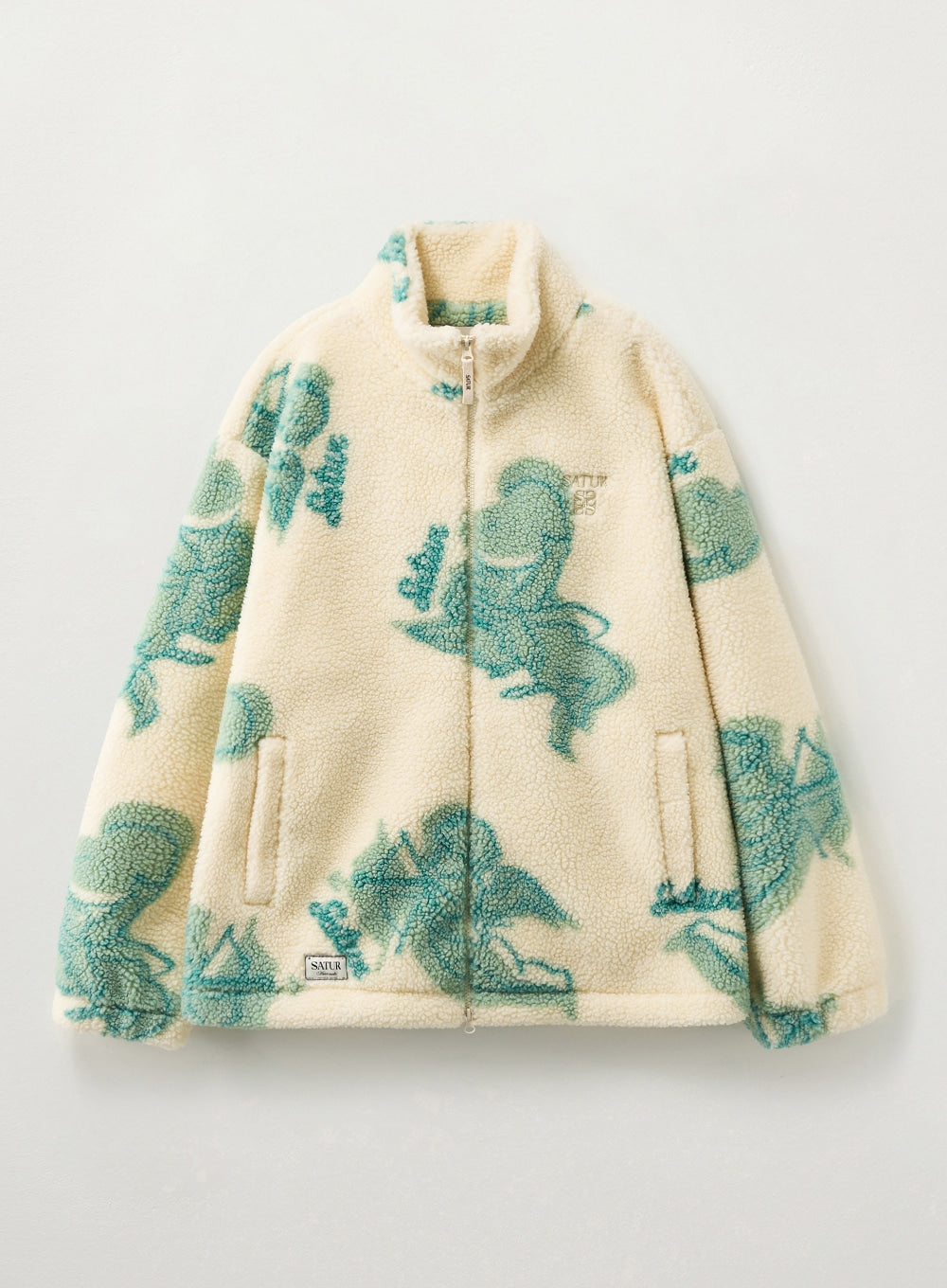 [satur] Angel Fleece Zip-up - Cream Green