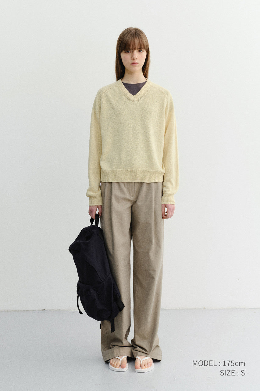 Dunst Summer Double Pleated Chino Slacks Khaki