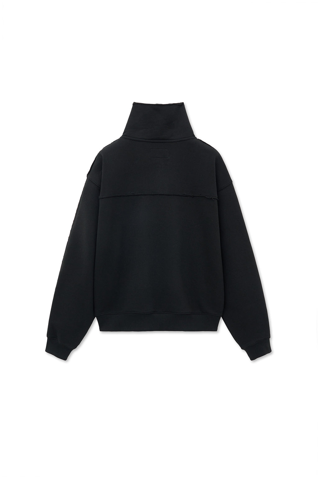 [matinkim] CUT OUT HALF ZIP SWEATSHIRT FOR WOMEN IN BLACK