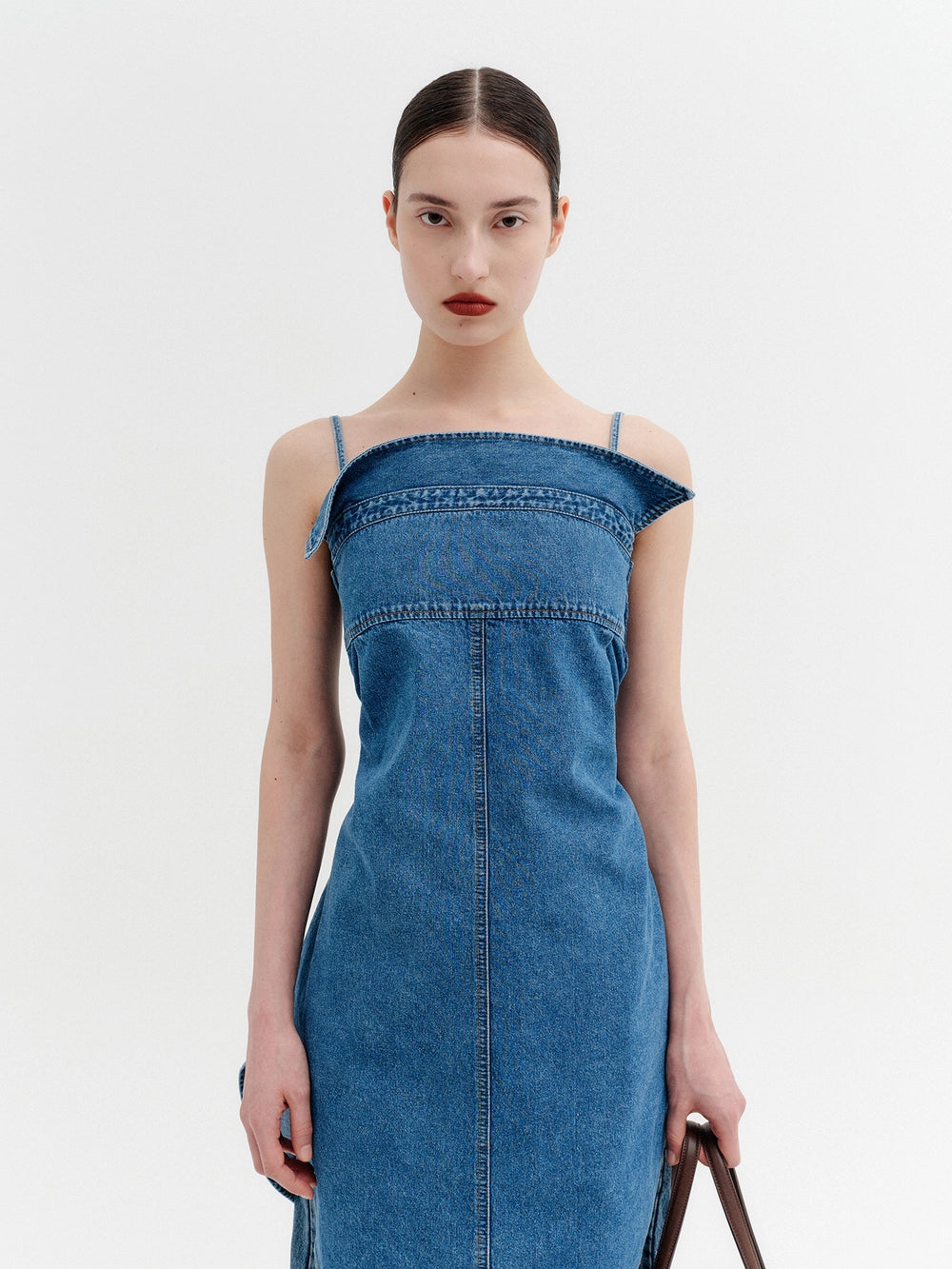EENK Panel Line Denim Top - Denim Blue