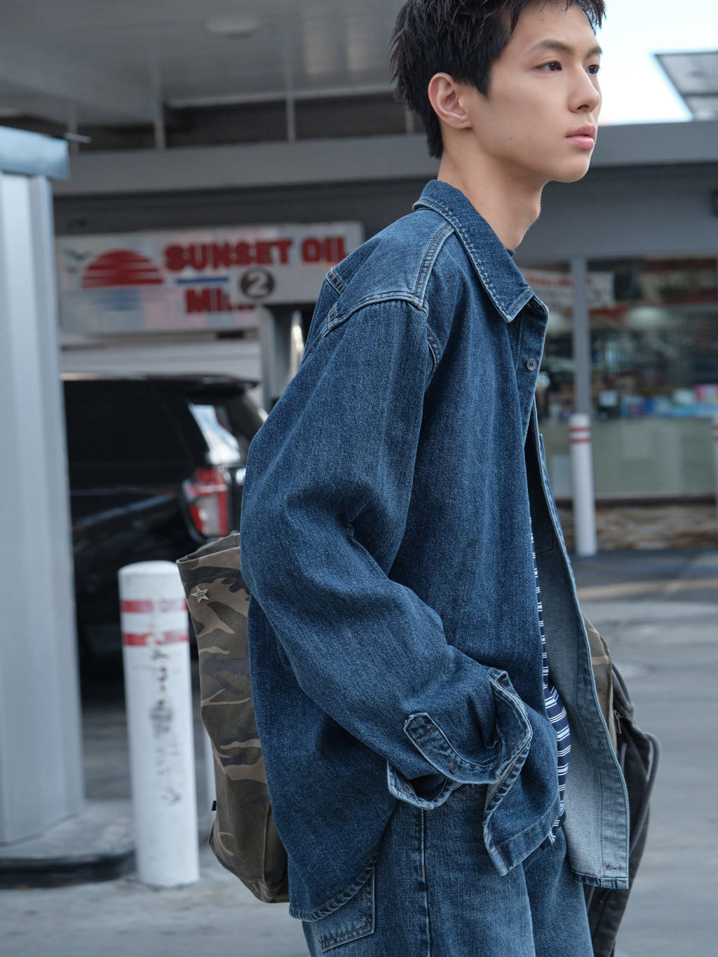 Low Classic Lc Denim Shirt Jacket Dark Blue