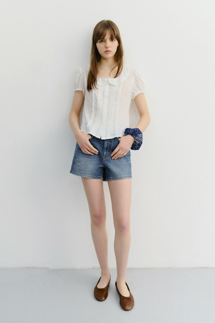 Dunst Mini Denim Shorts Classic Blue