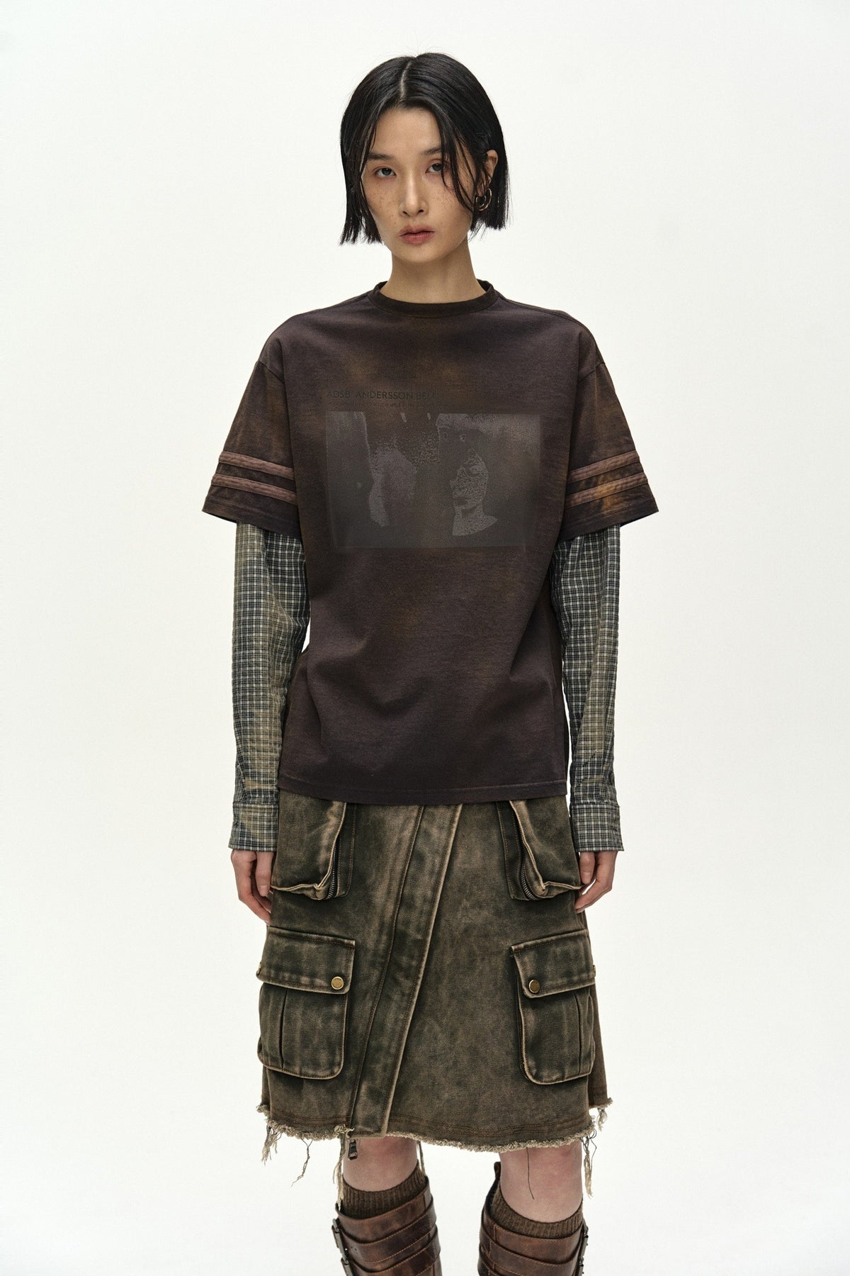 Andersson Bell Layered Sleeve Graphic T-Shirt